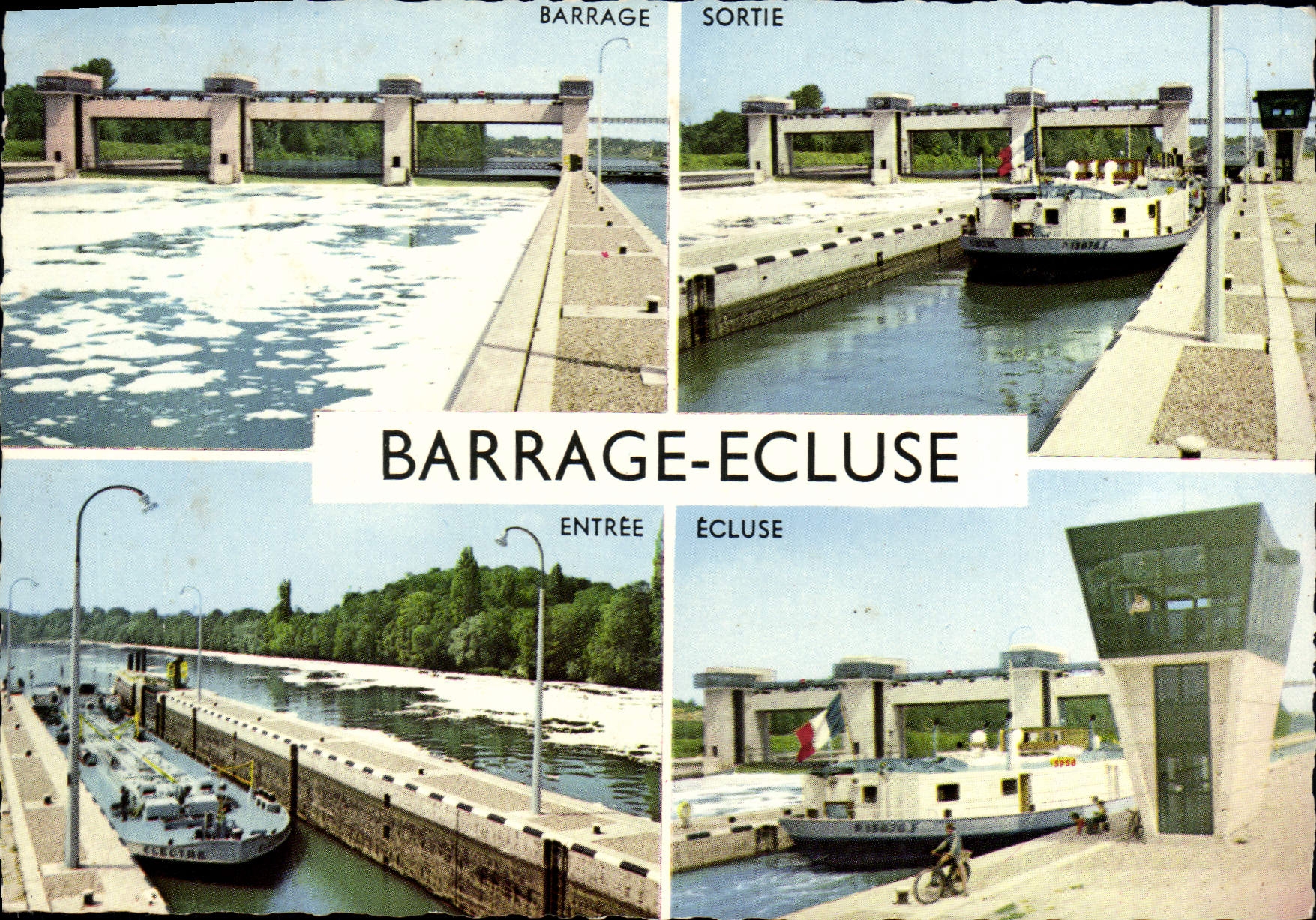 CPSM Acheres Andresy (Seine et Oise) Le Barrage Ecluse