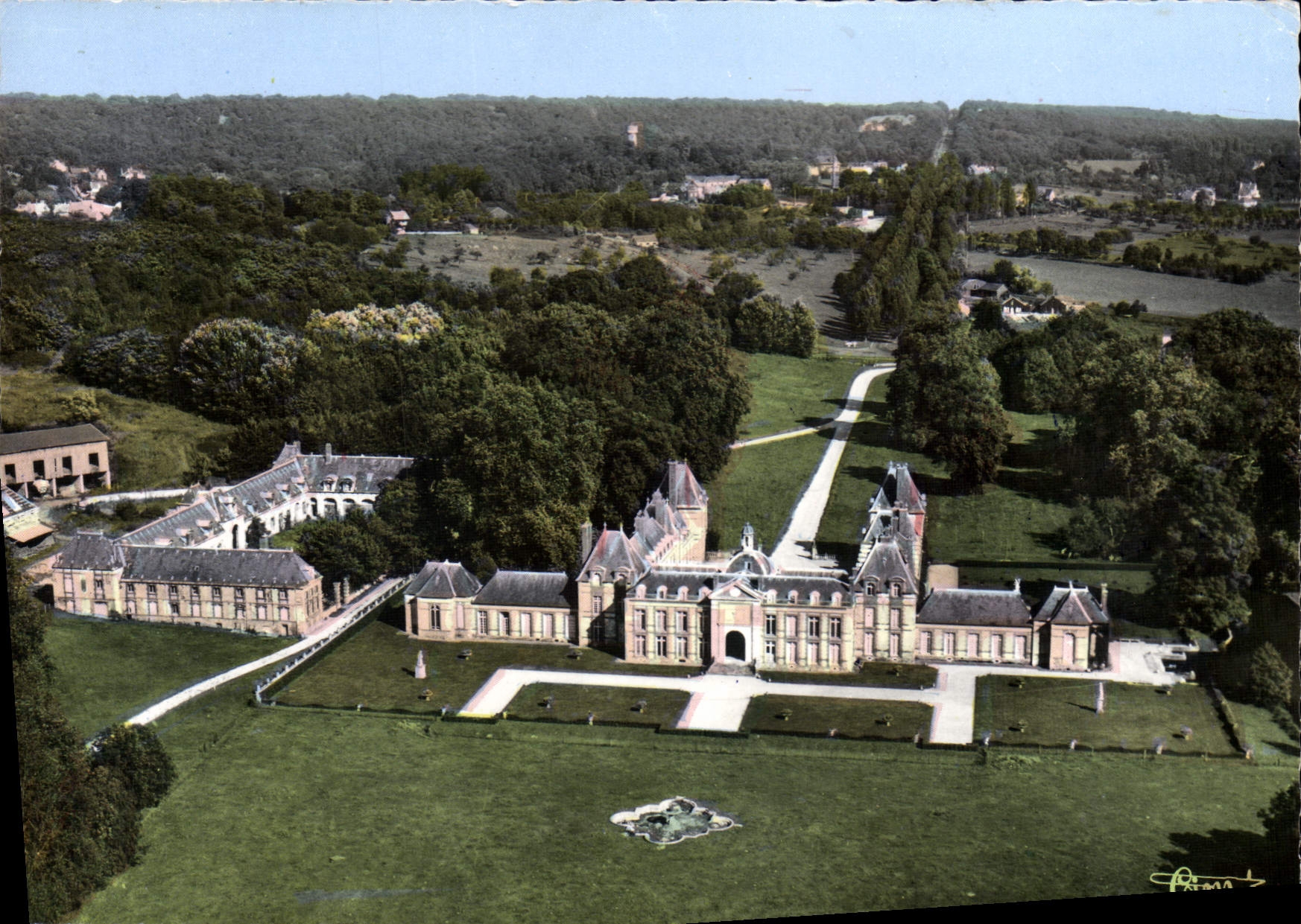CPSM Pontchartrain (Yvelines) Le Chateau Vue aerienne