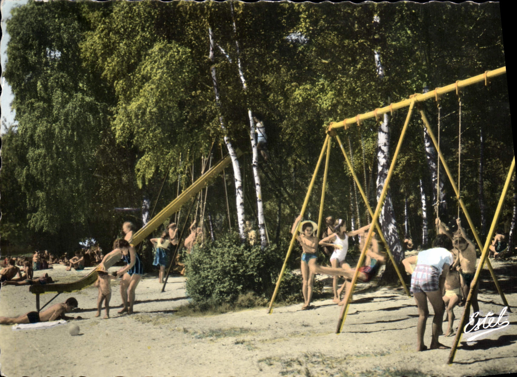 CPSM St Leger en Yvelines (S et O) en foret de Rambouillet Plage des Etangs de Hollande Golf Jeux Sn