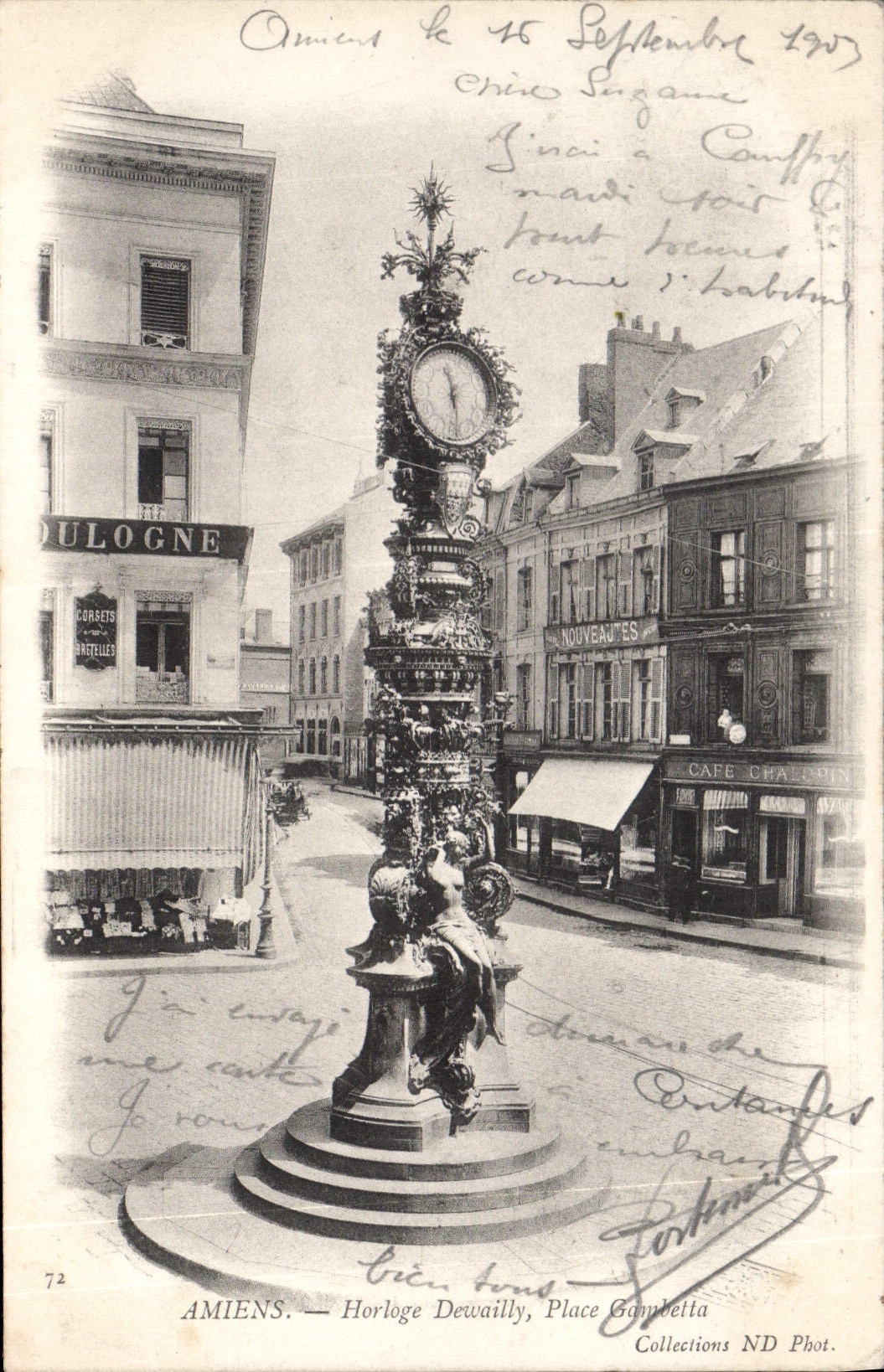 CPA Amiens Horloge Dewailly Place Gambetta