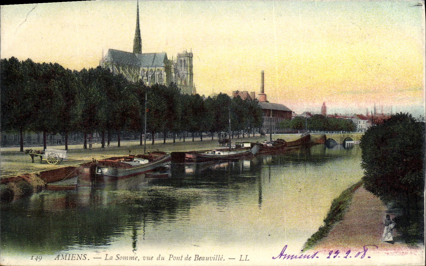 CPA Amiens La Somme vue du Pont de Beauville