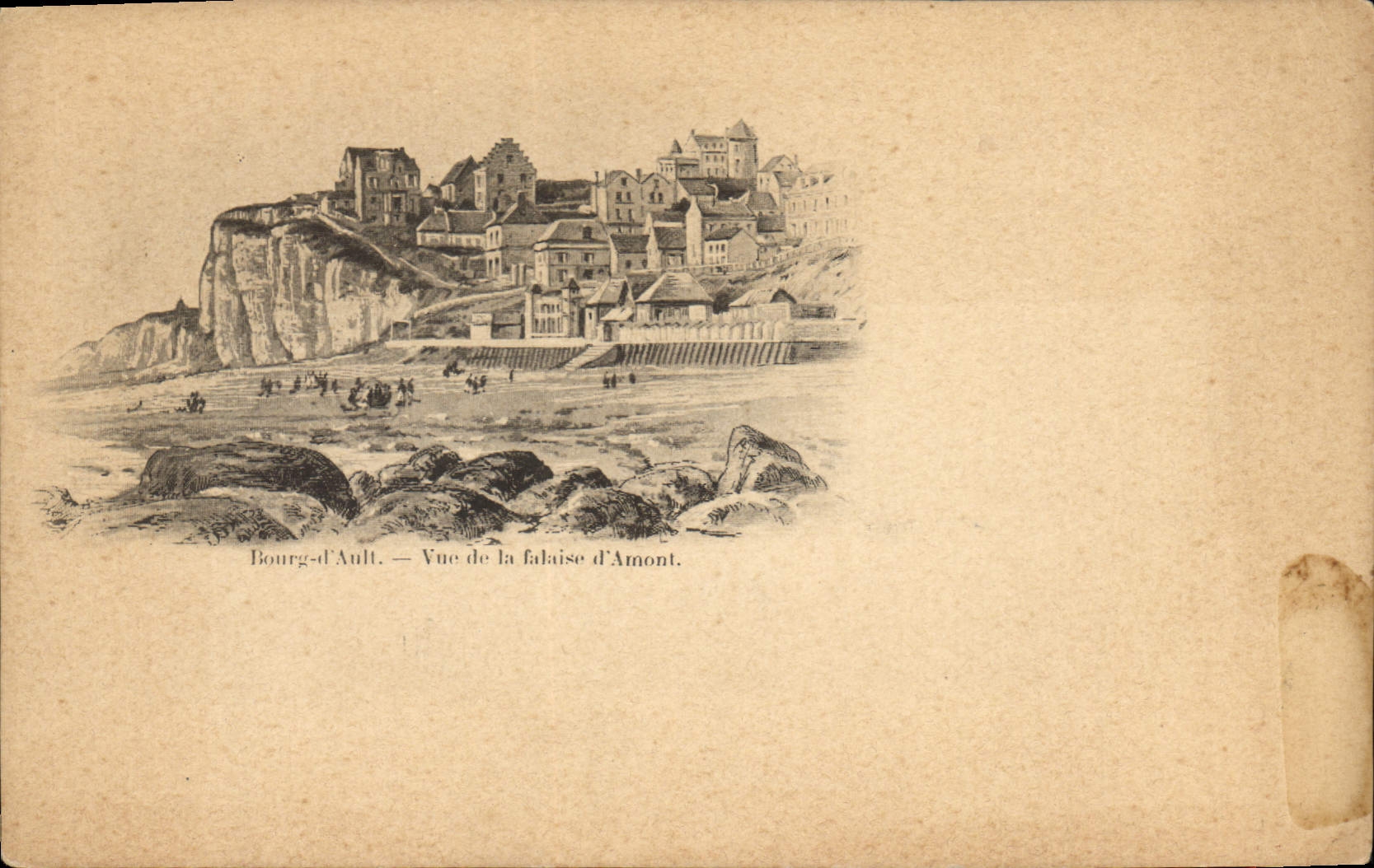 CPA Ault Vue de la falaise d'Amont
