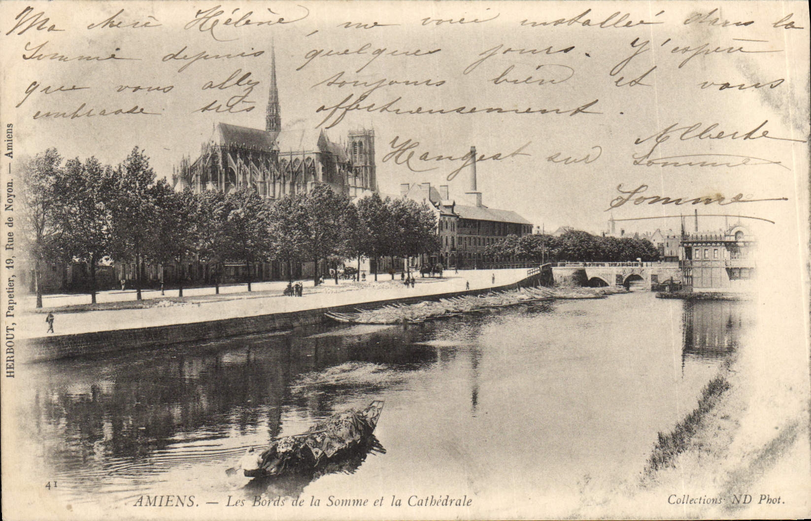 CPA Amiens Les Bords de la Somme et la Cathedrale