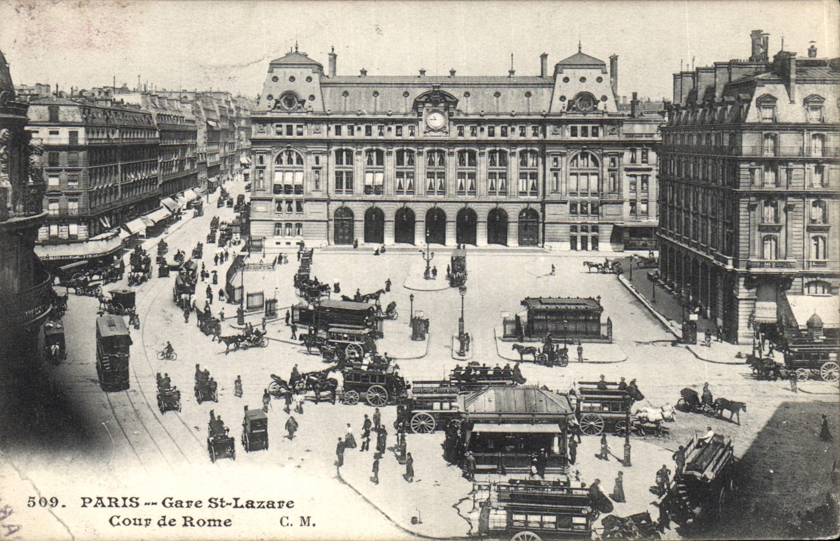 CPA Paris Gare St Lazare Cour de Rome
