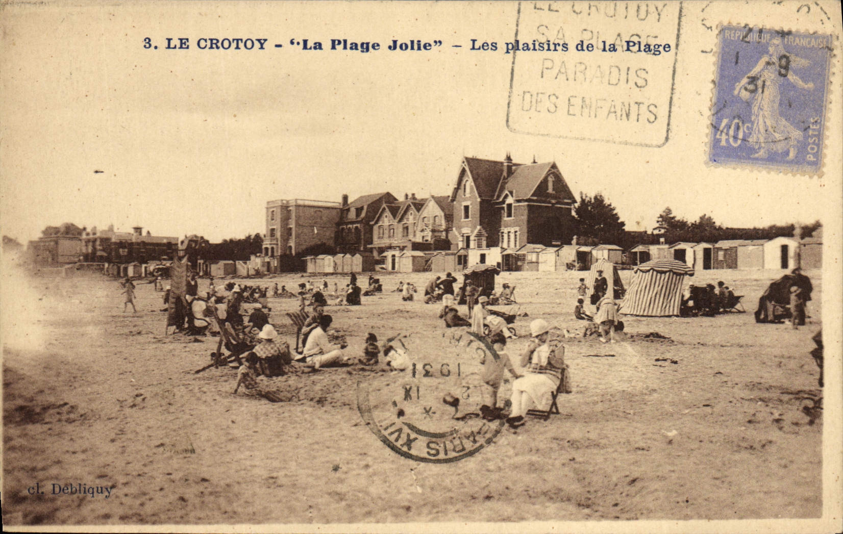CPA Le Crotoy La plage Jolie Les plaisirs de la Plage