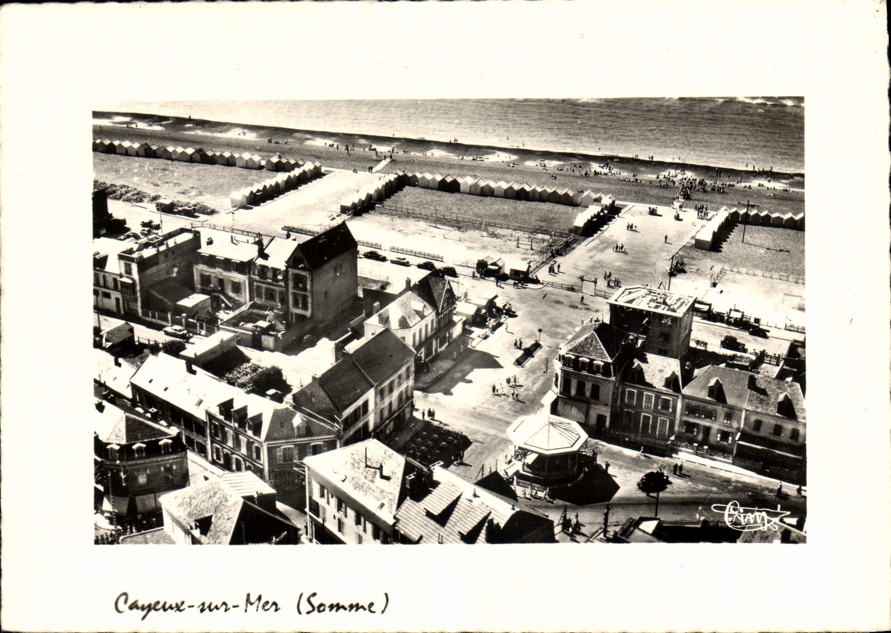 CPSM Cayeux sur Mer (Somme) Vue aerienne Entree de la Plage