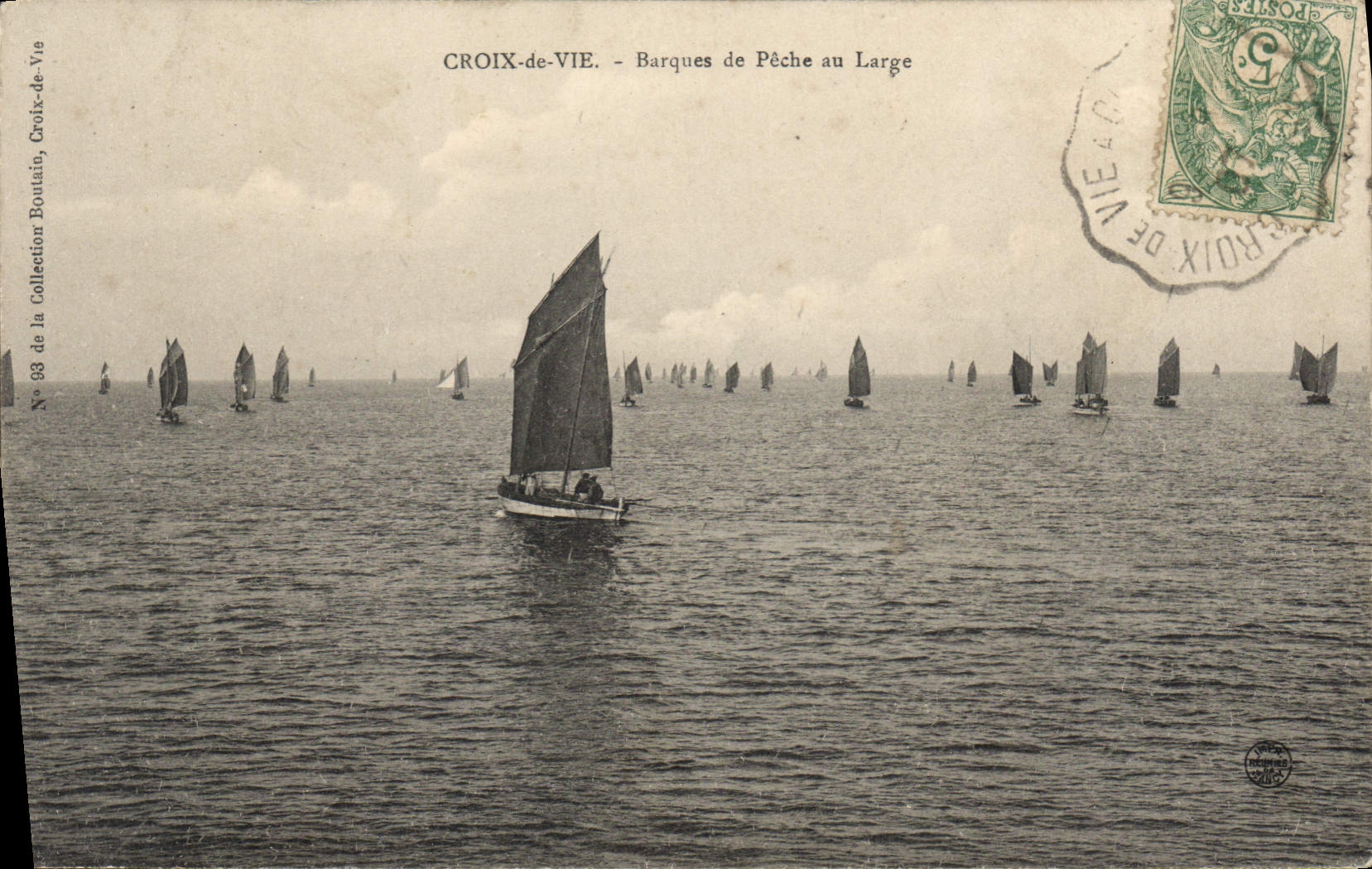 CPA Croix de Vie Barques de Peche au Large