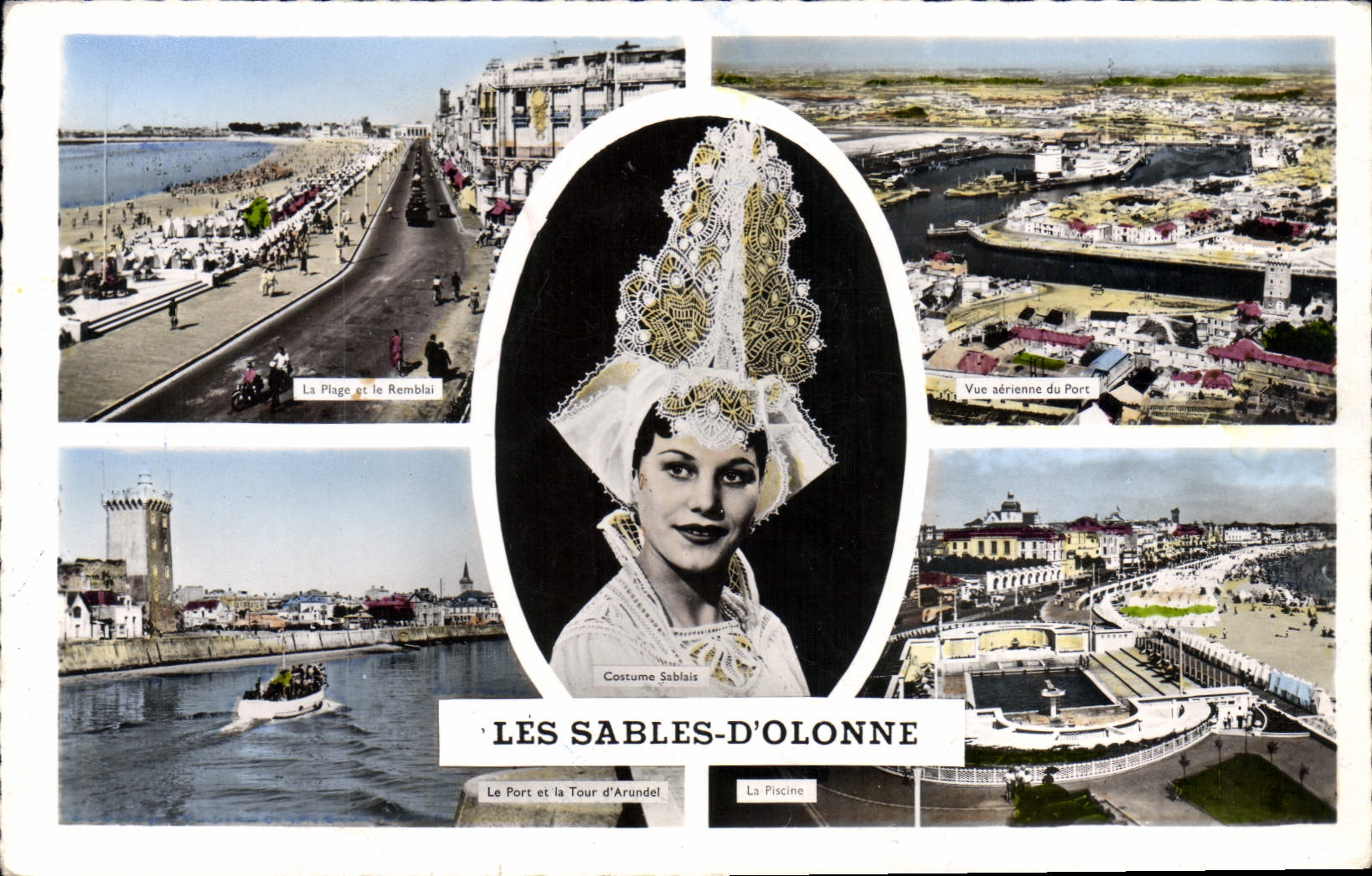 CPA Les Sables D'Olonne vue aérienne port piscine plage