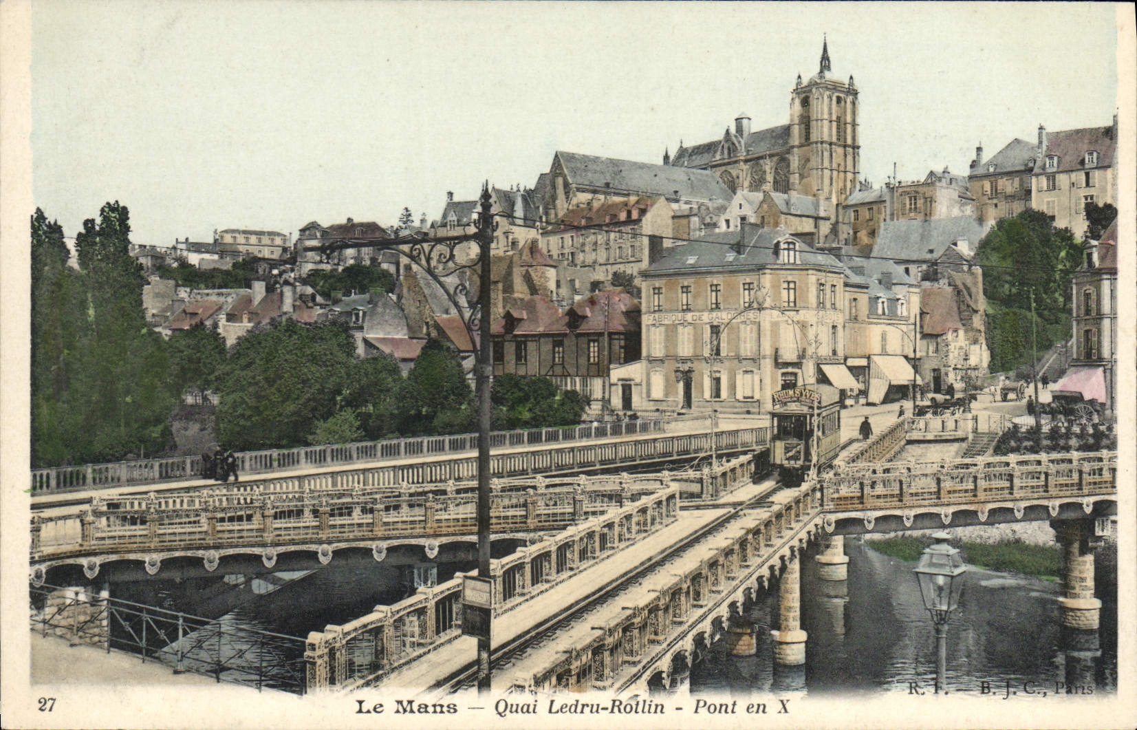 CPA Le Mans Quai Ledru Rollin Pont en X 