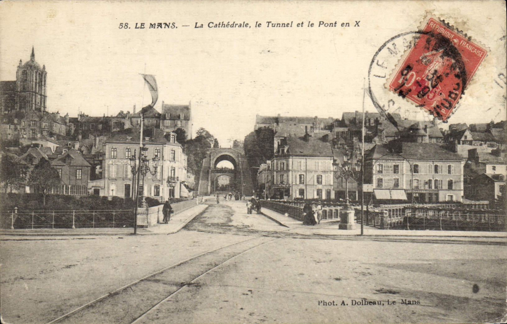 CPA Le Mans La Cathedrale le Tunnel et le Pont en X