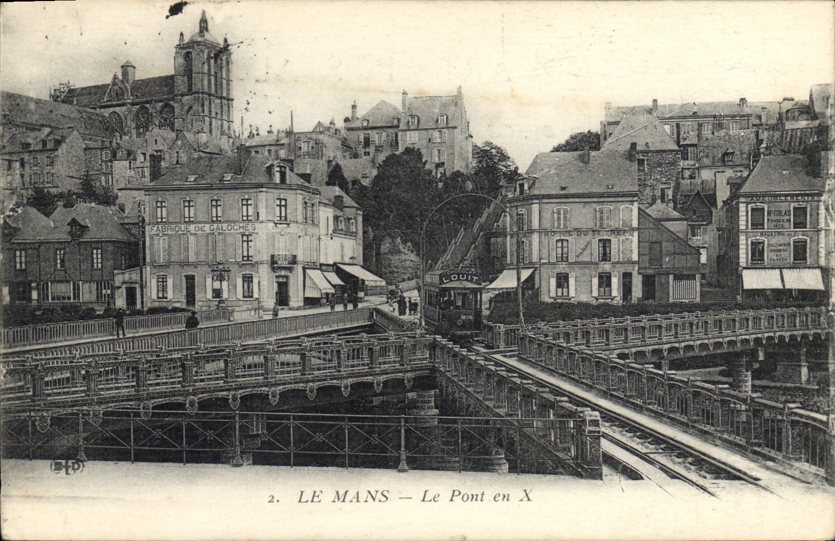 CPA Le Mans Le Pont en X 