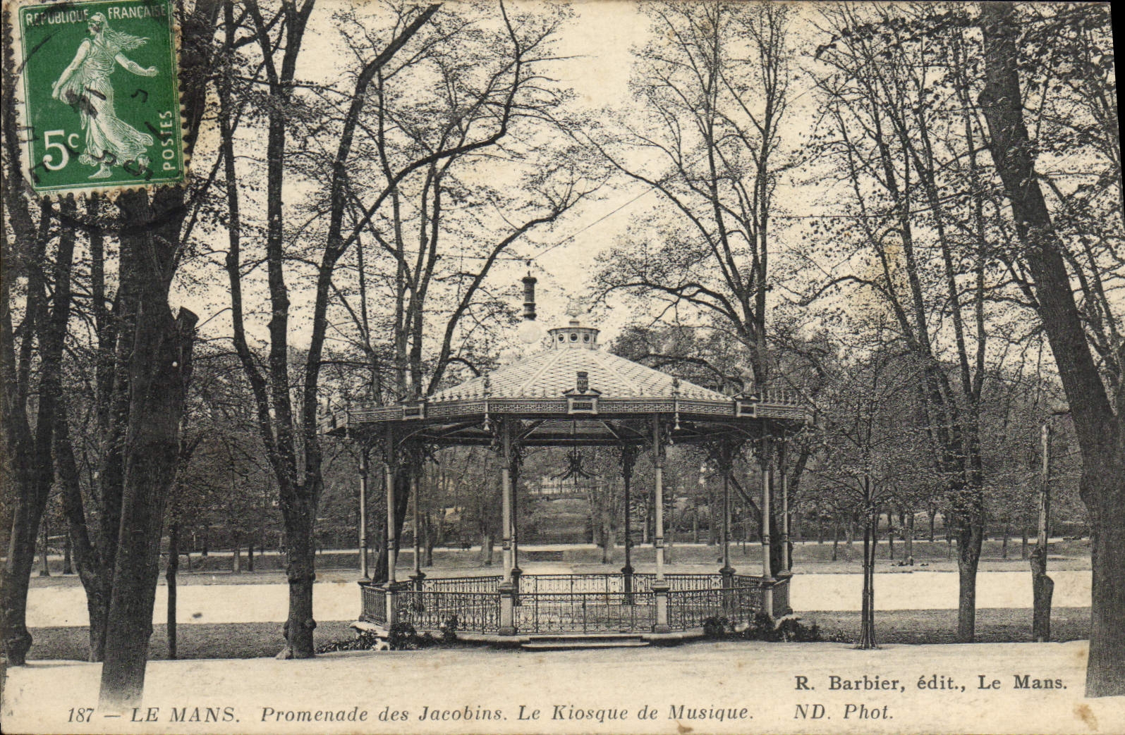 CPA Le Mans Promenade des Jacobins le Kiosque de Musique 