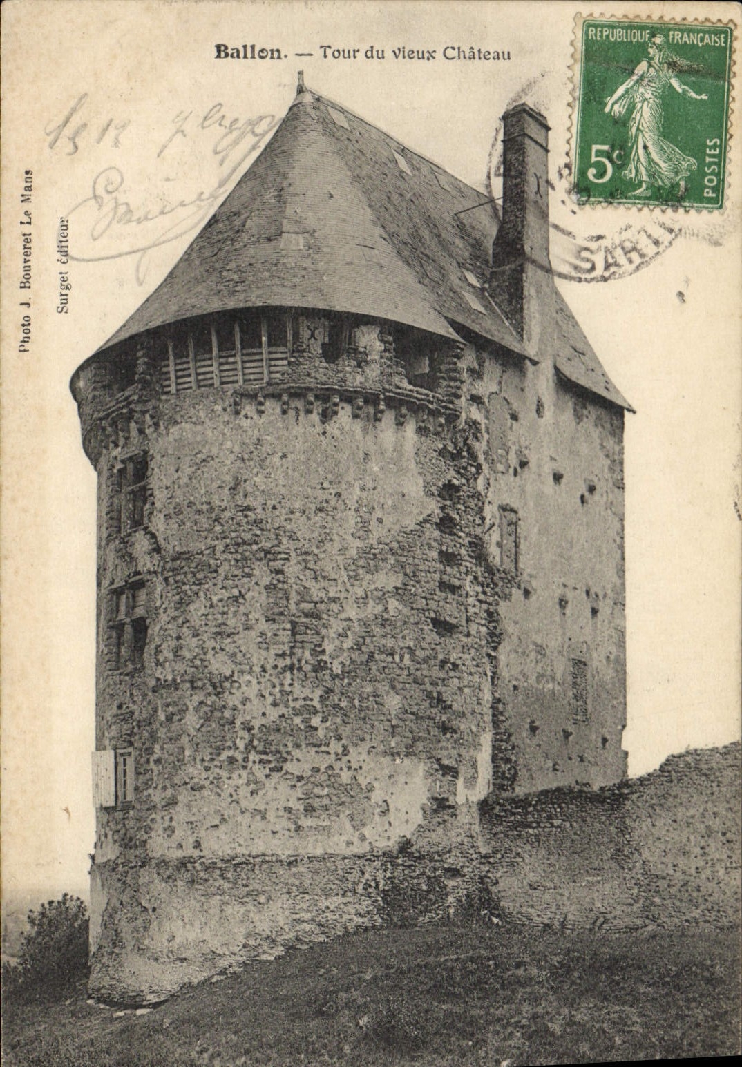 CPA Ballon Tour du vieux Chateau