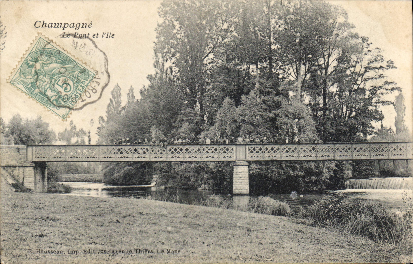 CPA Champagne Le Pont et l'Ile 