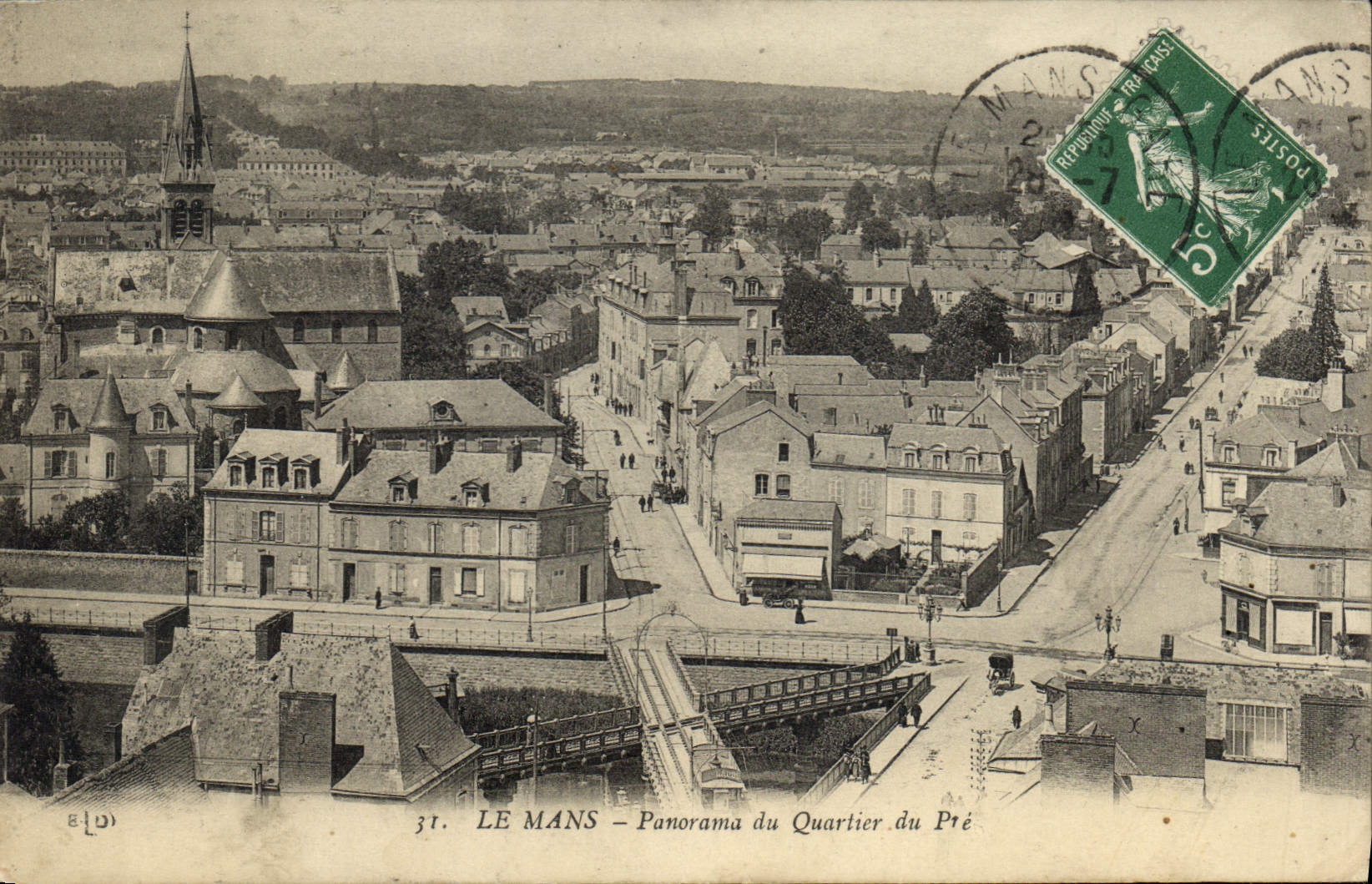 CPA Le Mans Panorama du Quartier du Pré