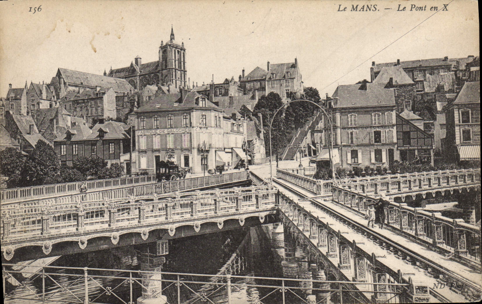 CPA Le Mans Le Pont en X 