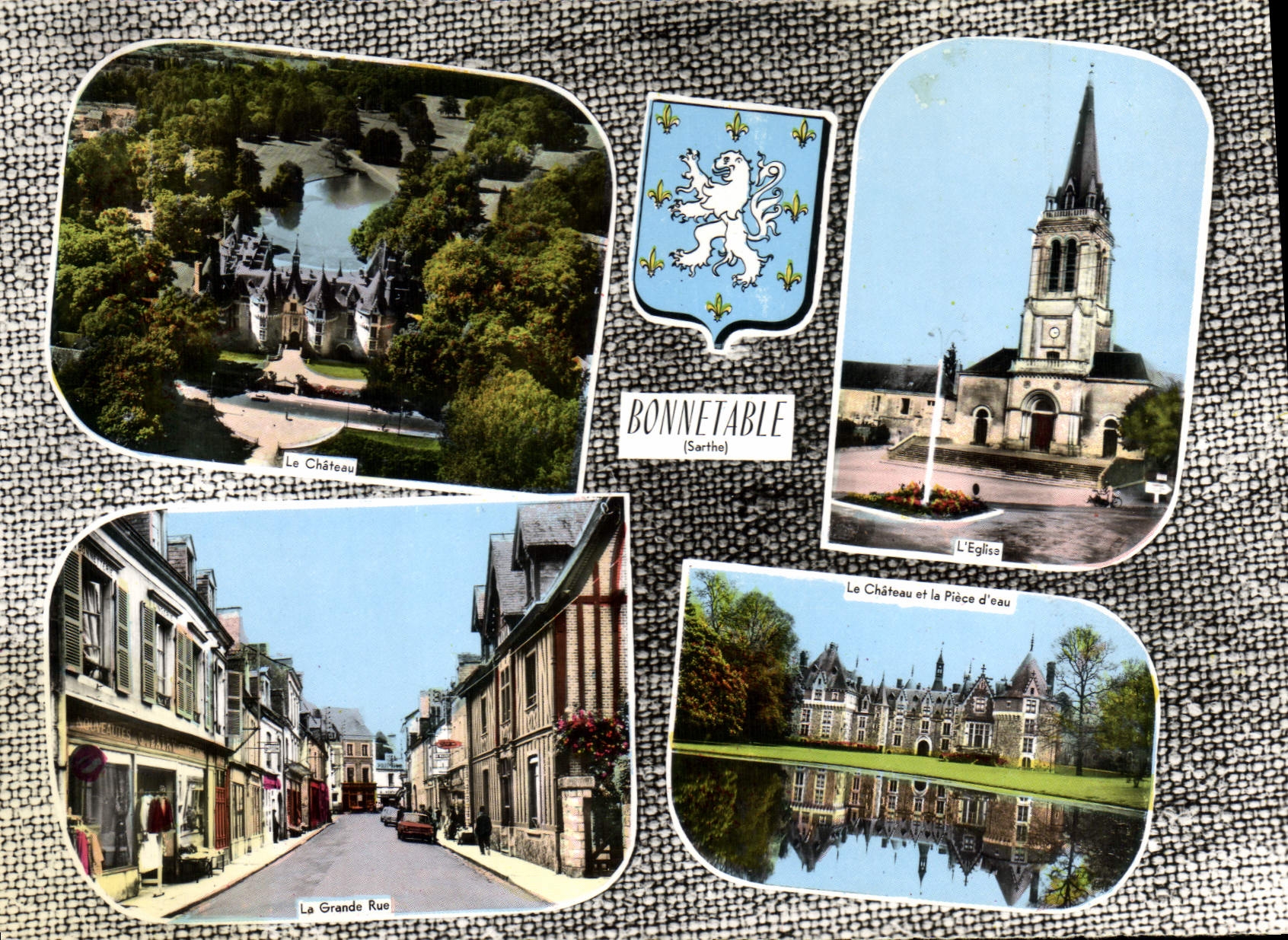 CPSM Bonnetable Sarthe château église grande rue