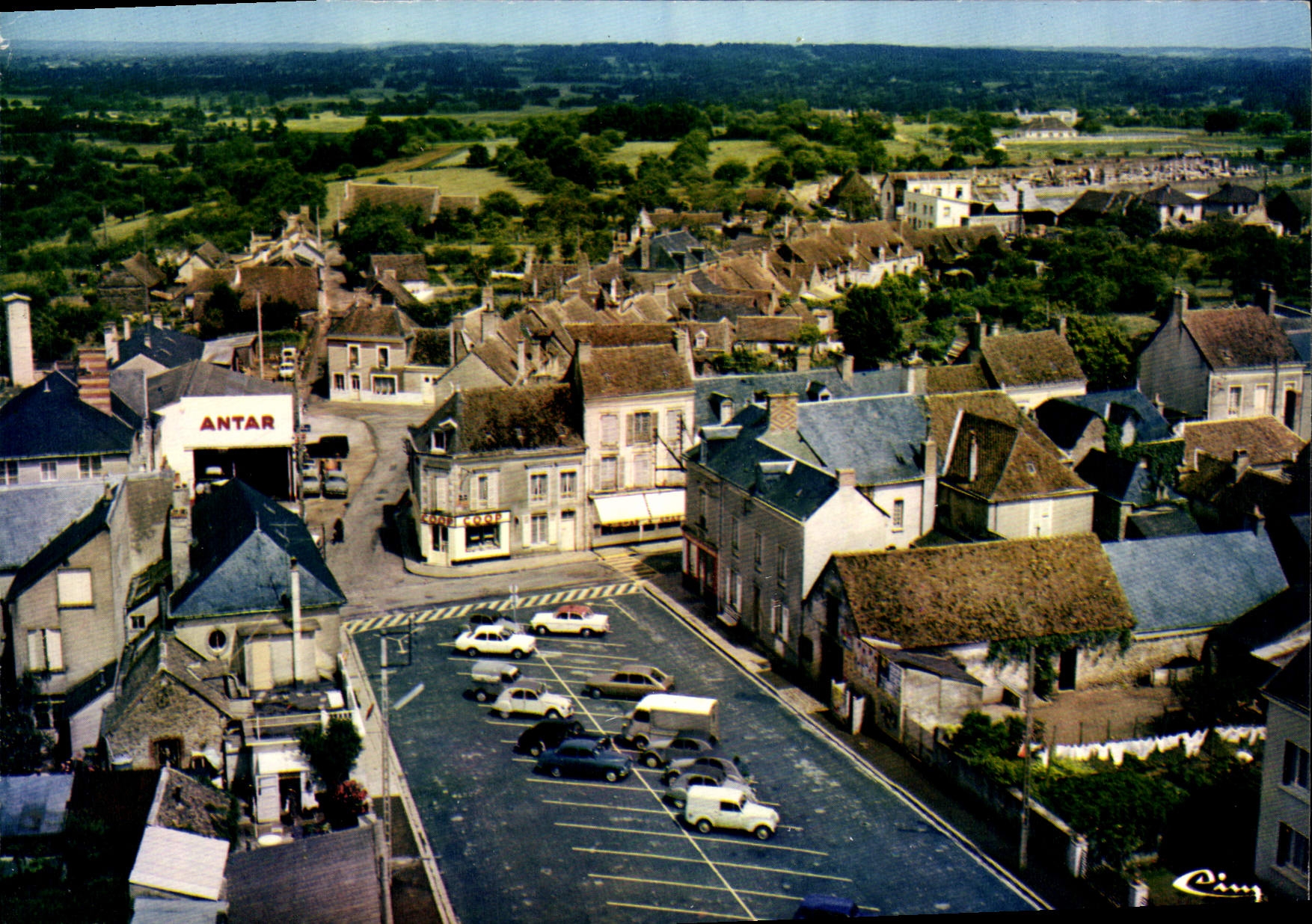 CPSM Ballon Sarthe Vue generale aerienne