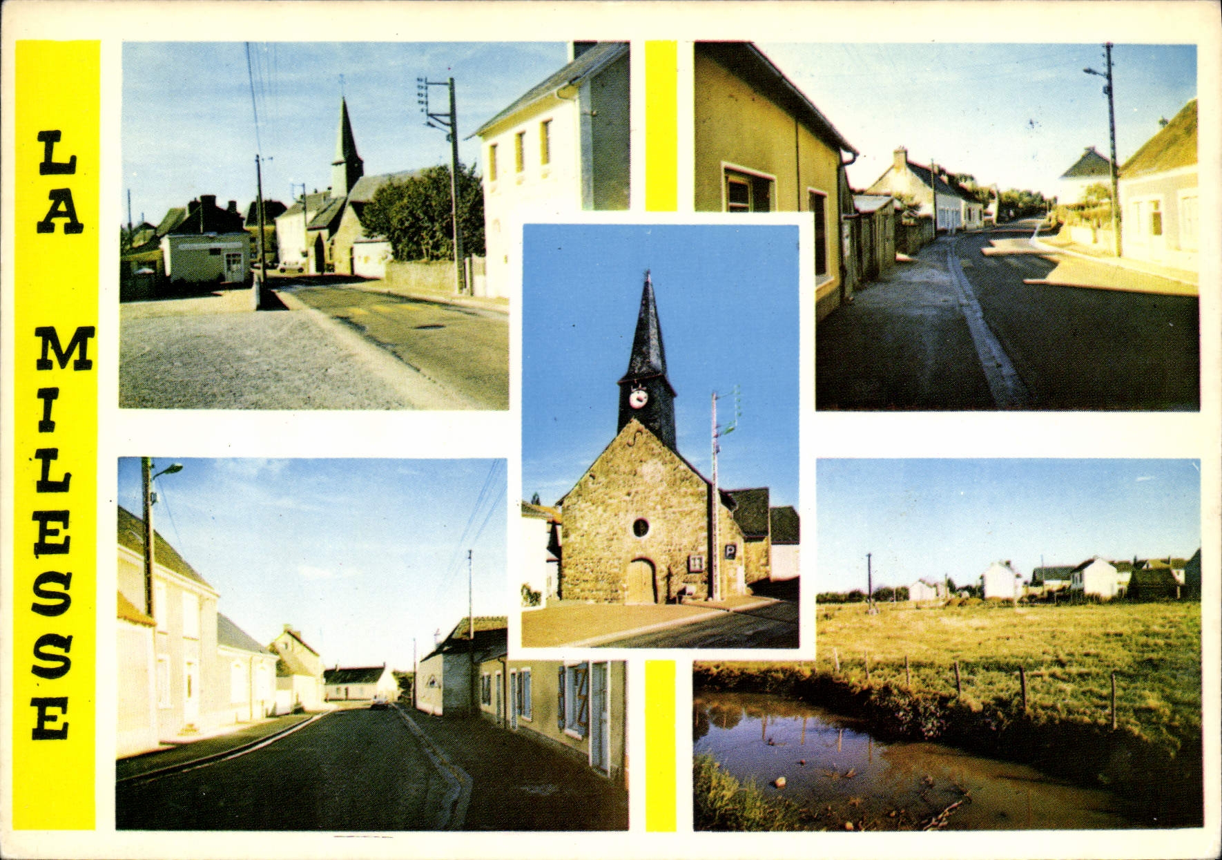 CPSM La Milesse Sarthe l'Eglise le Bourg l'entree du Bourg