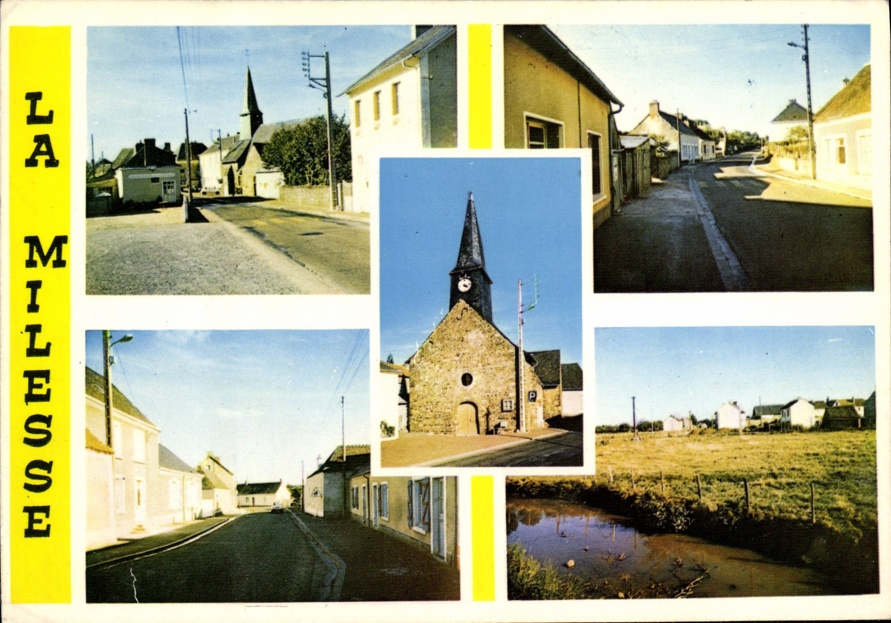CPSM La Milesse Sarthe l'Eglise le Bourg l'entree du Bourg