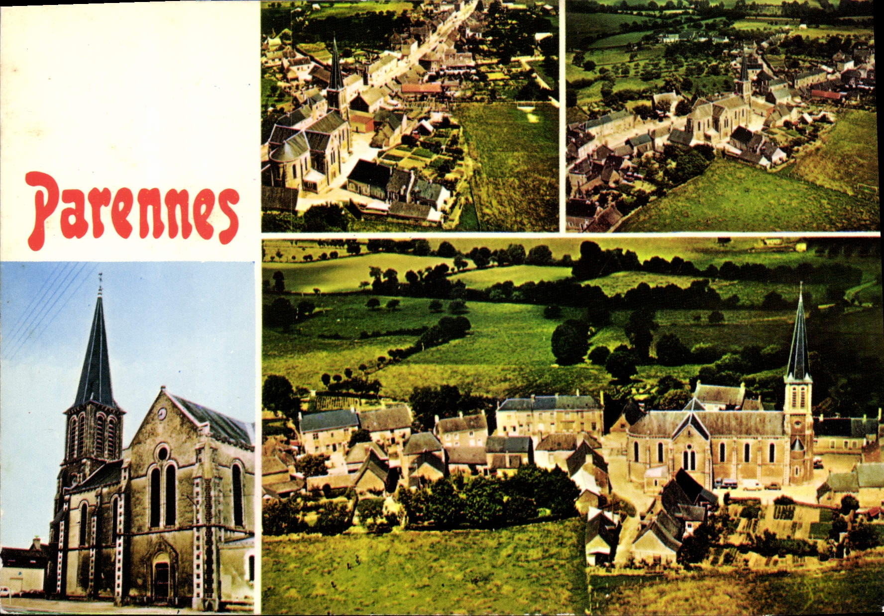 CPSM Parennes Sarthe L'Eglise Vues generales 