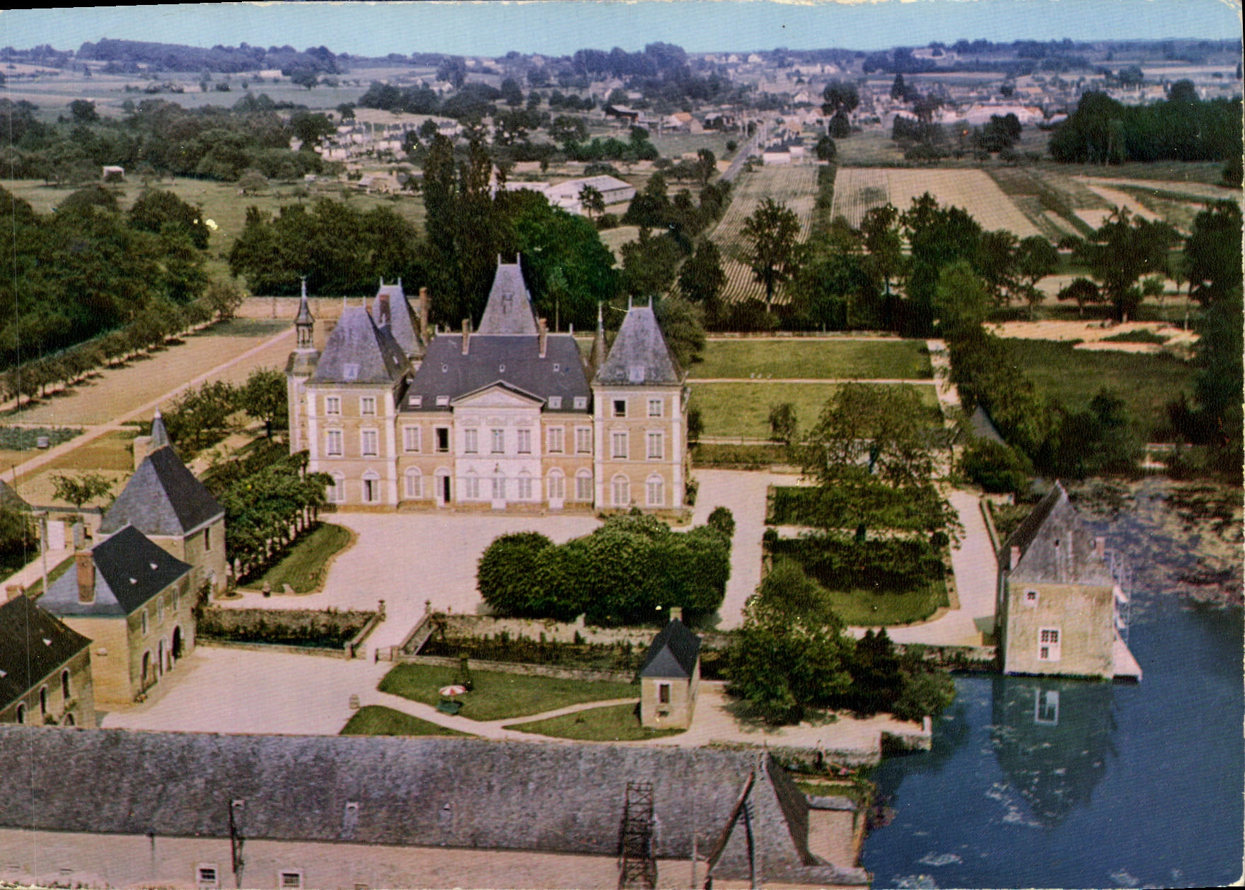 CPSM St Mars d'Outille Sarthe Vue aerienne Chateau de Segrais Maison de repos 