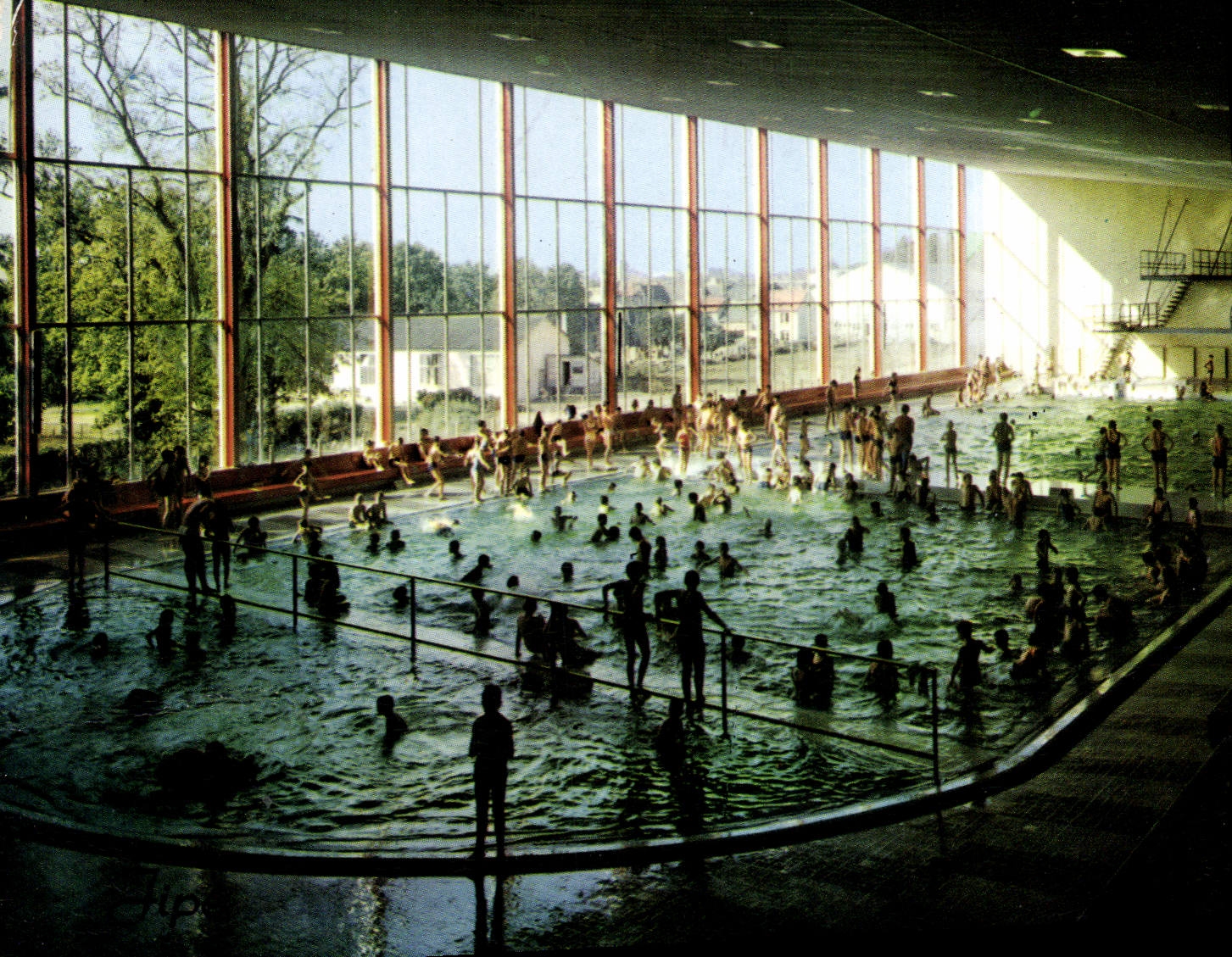 CPSM Le Mans Sarthe la piscine Municipale Bassin d'hiver 