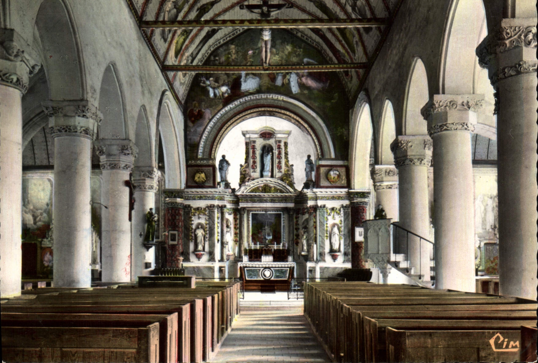 CPSM Mansigne Sarthe interieur de l'eglise 