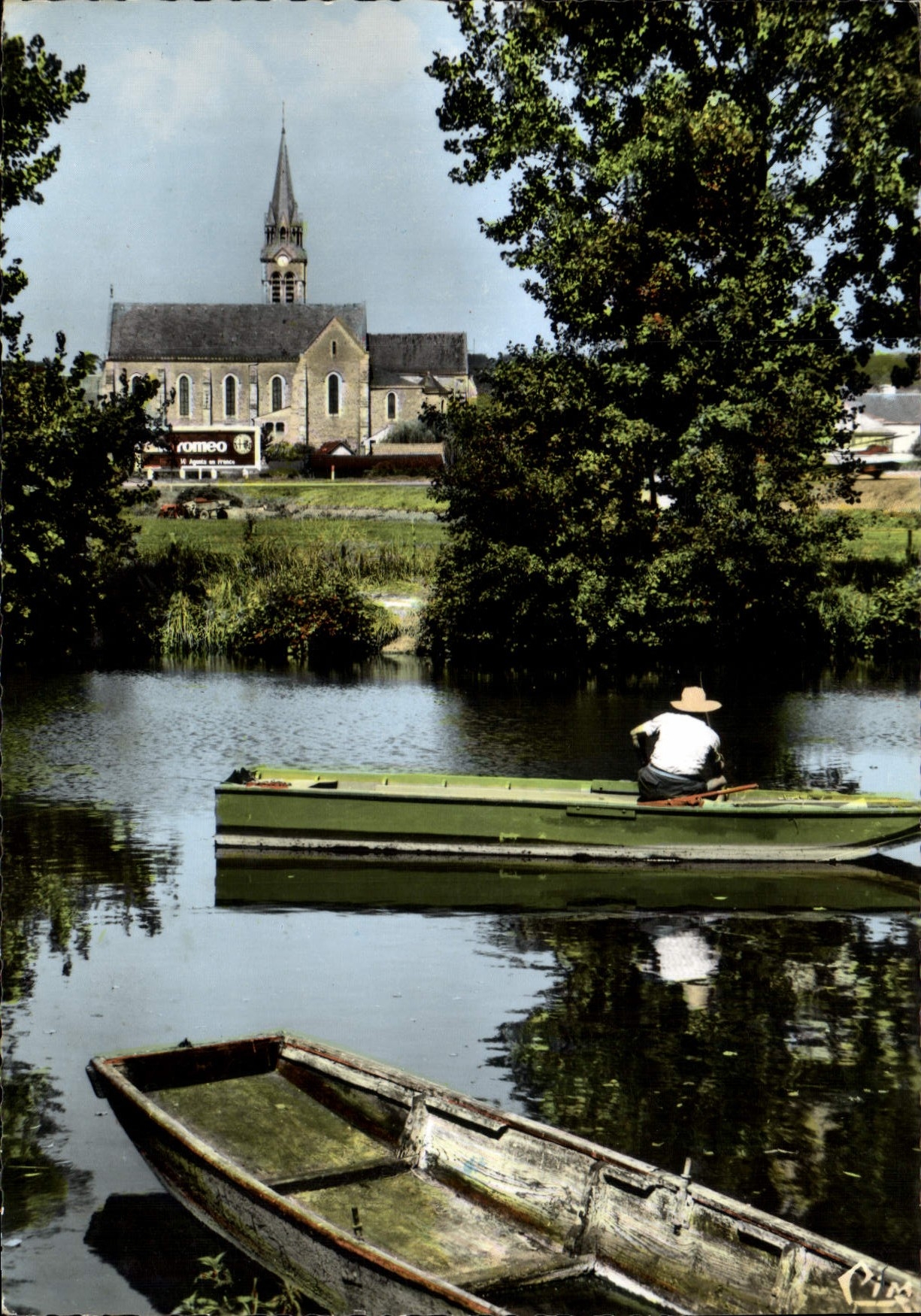 CPSM Yvre l'Eveque Sarthe Bords de l'huisne 