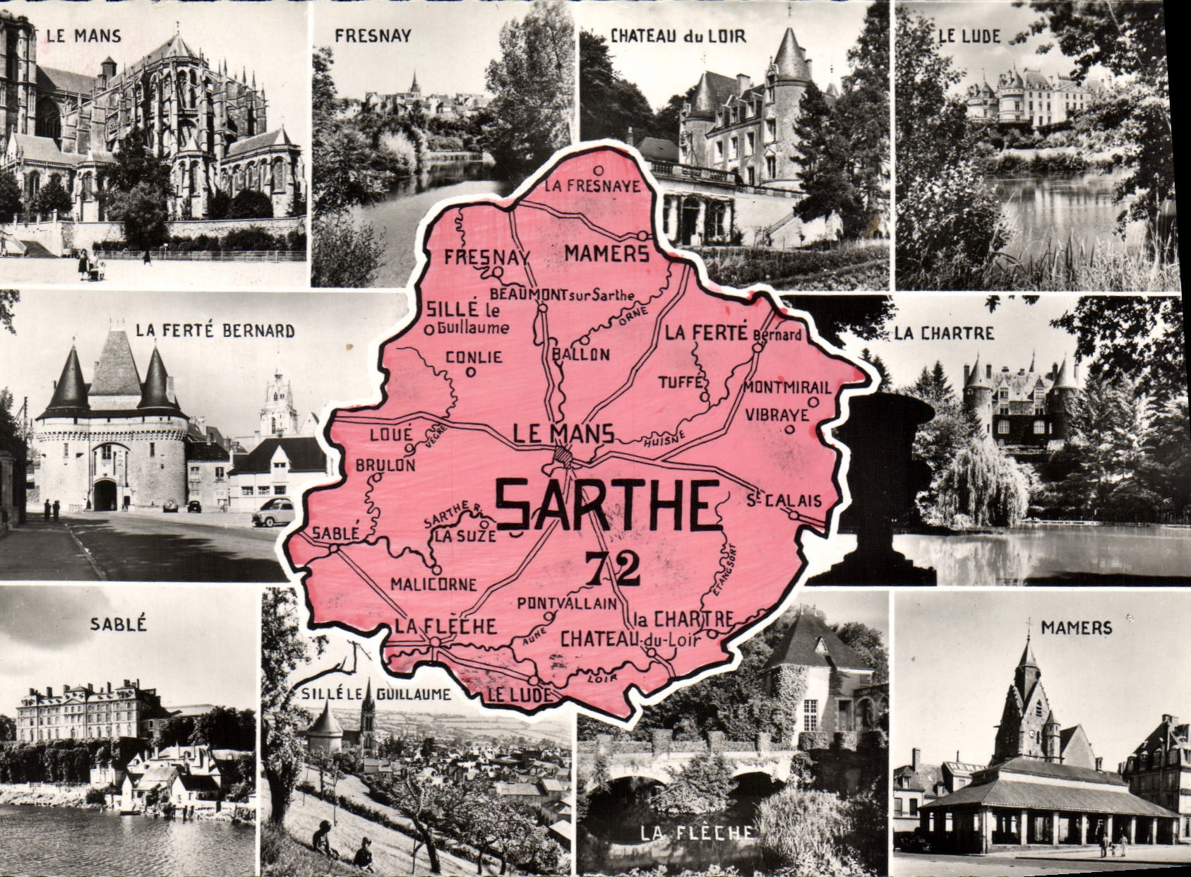 CPSM Sarthe le Mans Fresnay Chateau du Loir Le Lude La Ferte Bernard La Chartre Sable Sille le Guill