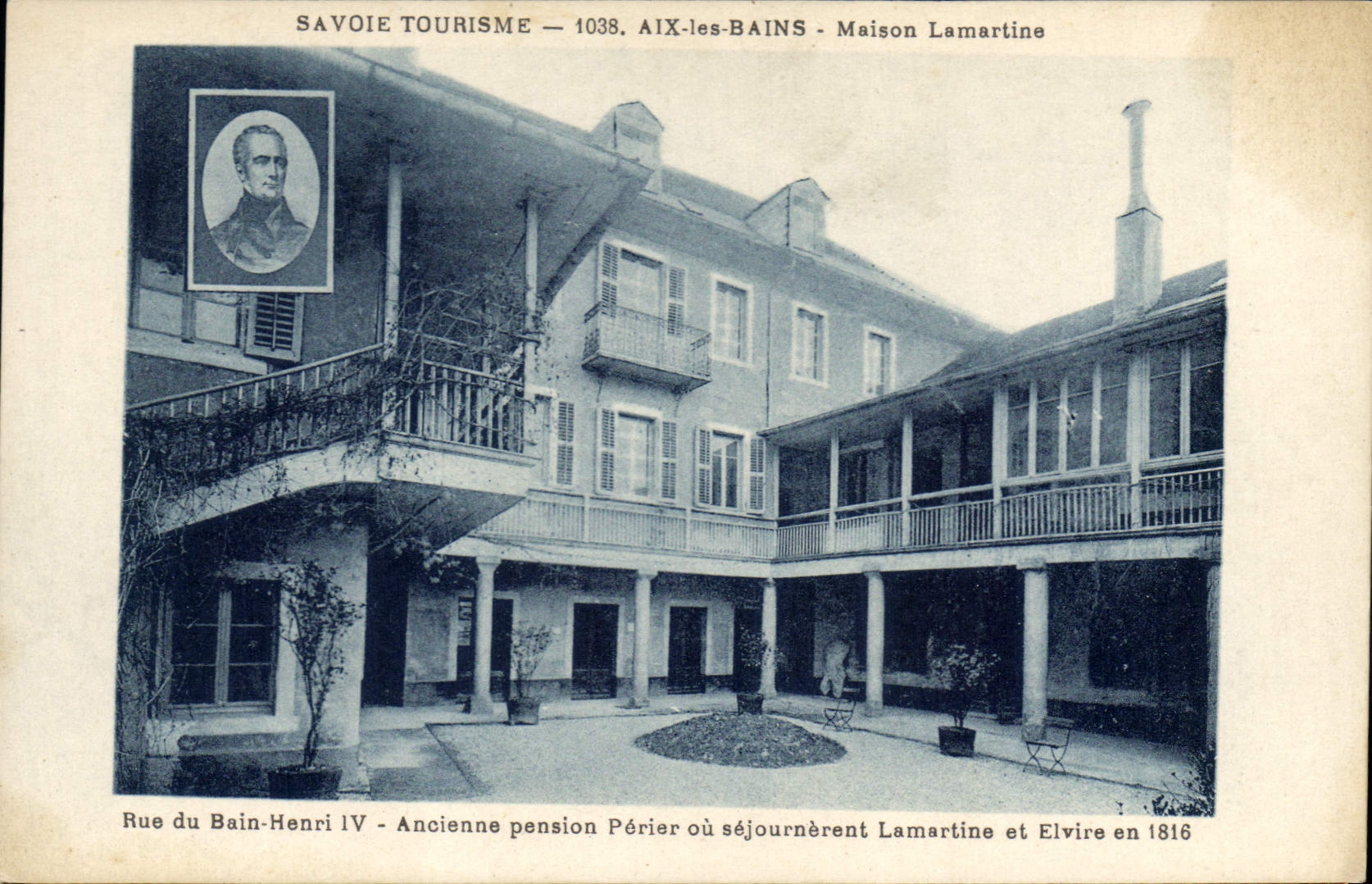 CPA Savoie Tourisme Aix les bains Maison Lamartine rue du Bain henri IV ancienne pension perie ou se