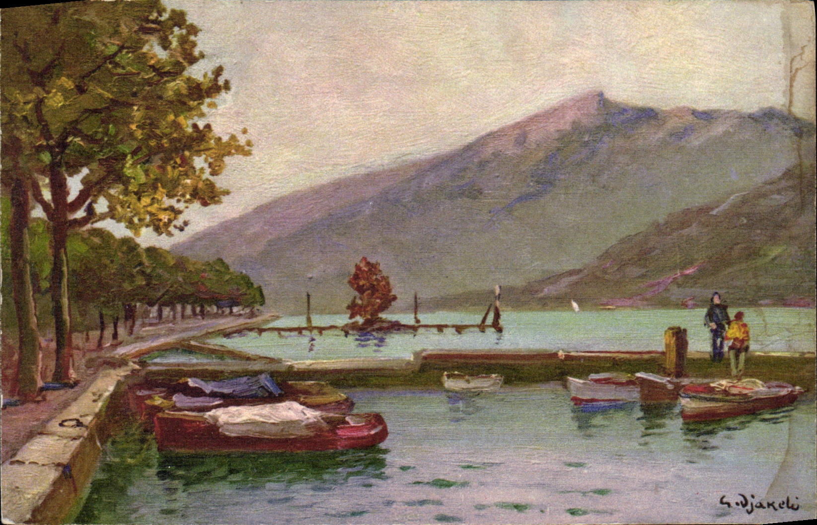 CPA Aix les Bains Grand Port et Dent du chat