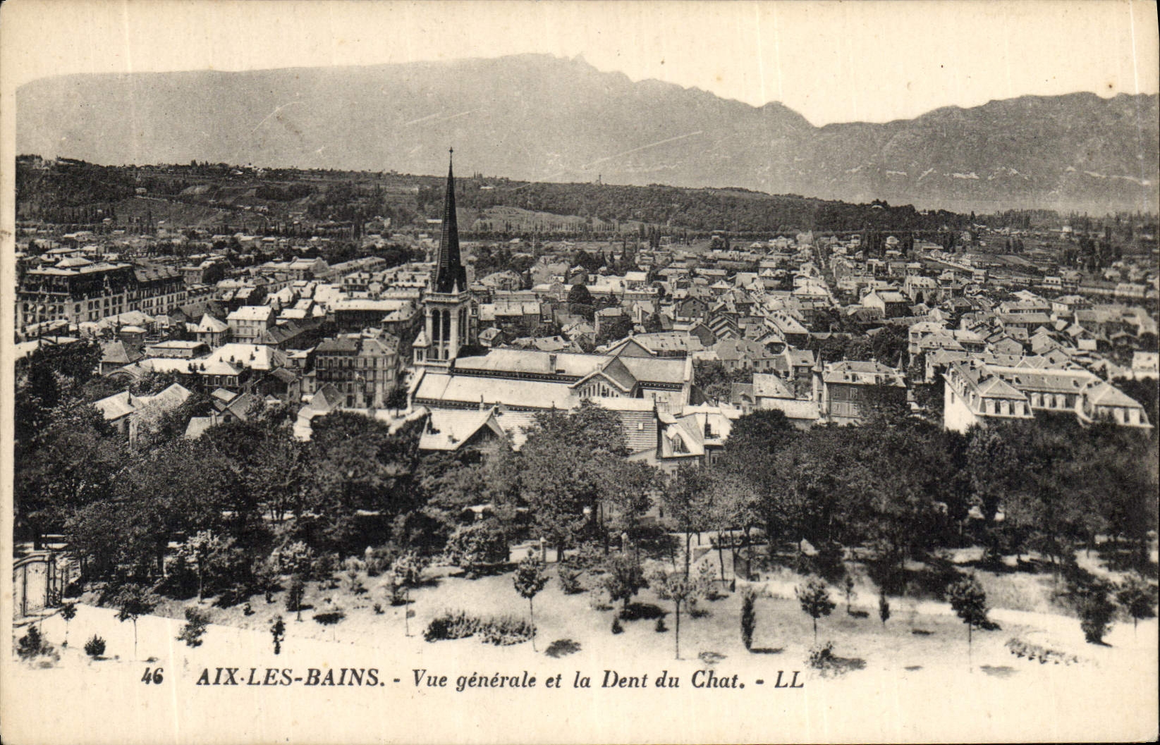 CPA Aix les Bains vue generale et la Dent du Chat