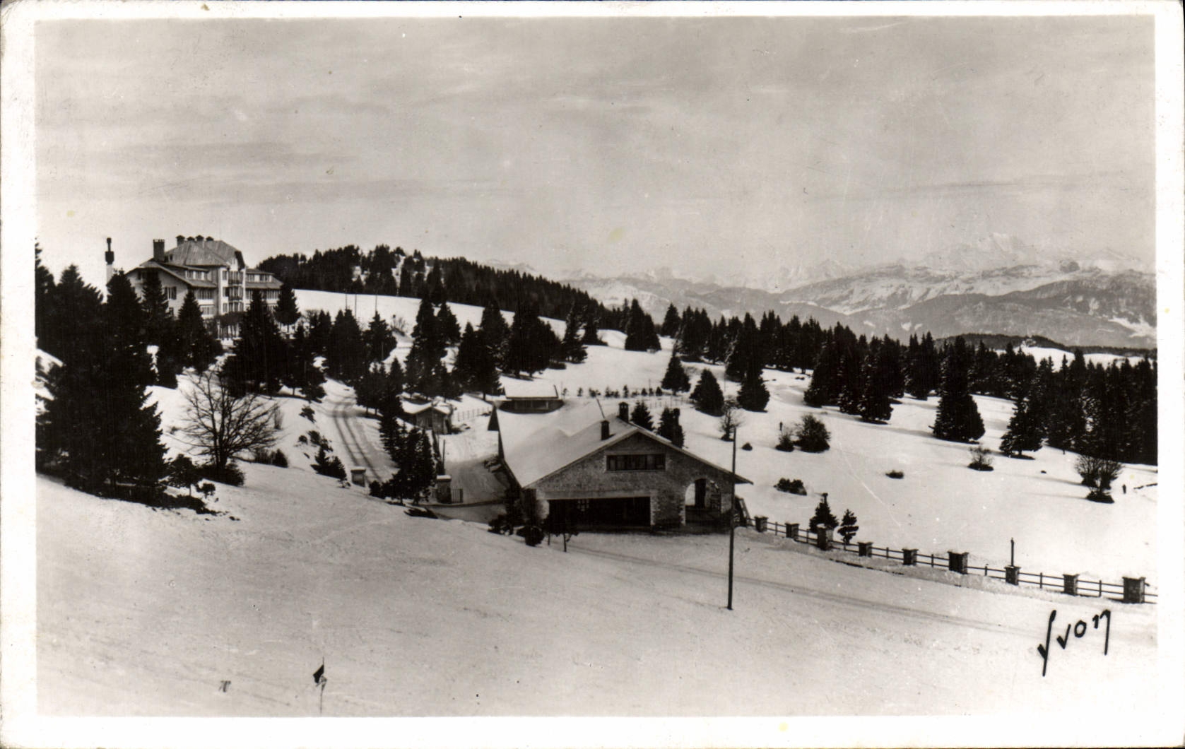 CPA Le Mont Revard sur Aix les Bains l'hotel P L M et le Mont Blanc