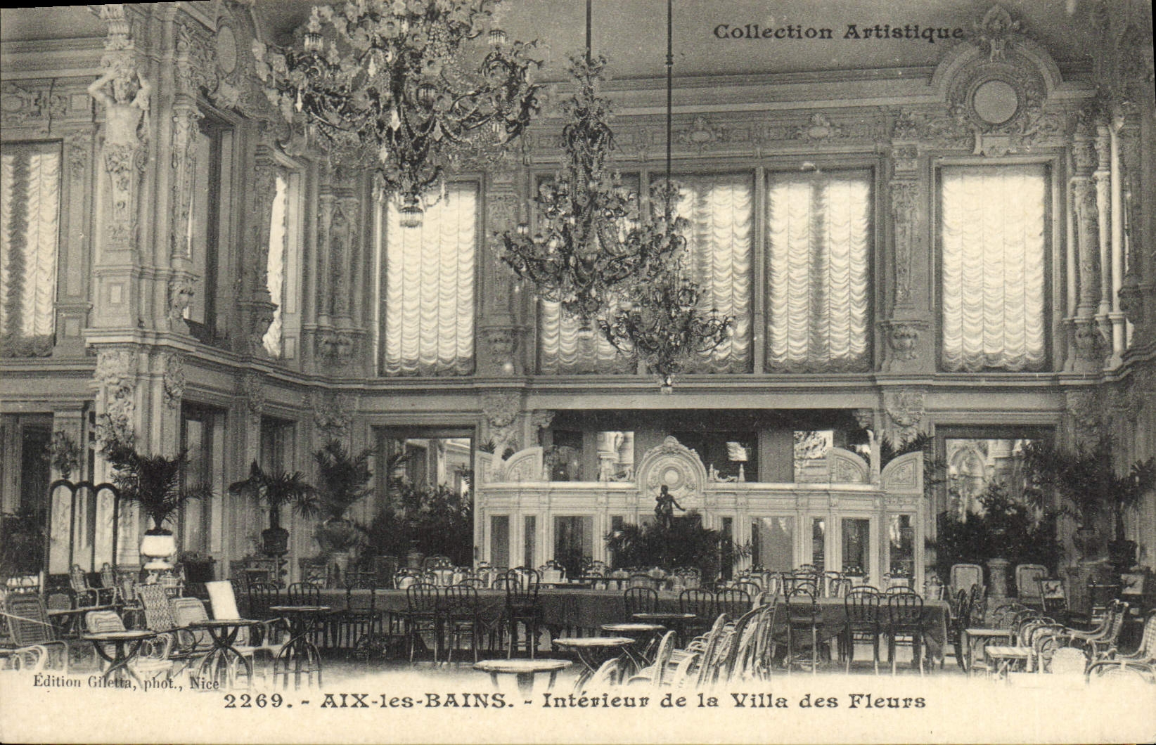 CPA Aix les Bans interieur de la villa des Fleurs