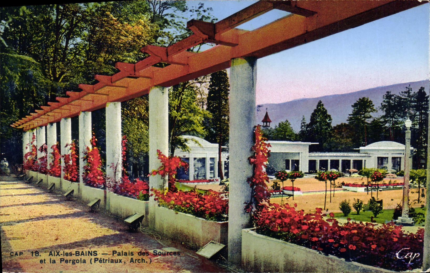 CPA Aix les Bains palais des sources et la Pergola Petriaux Arch
