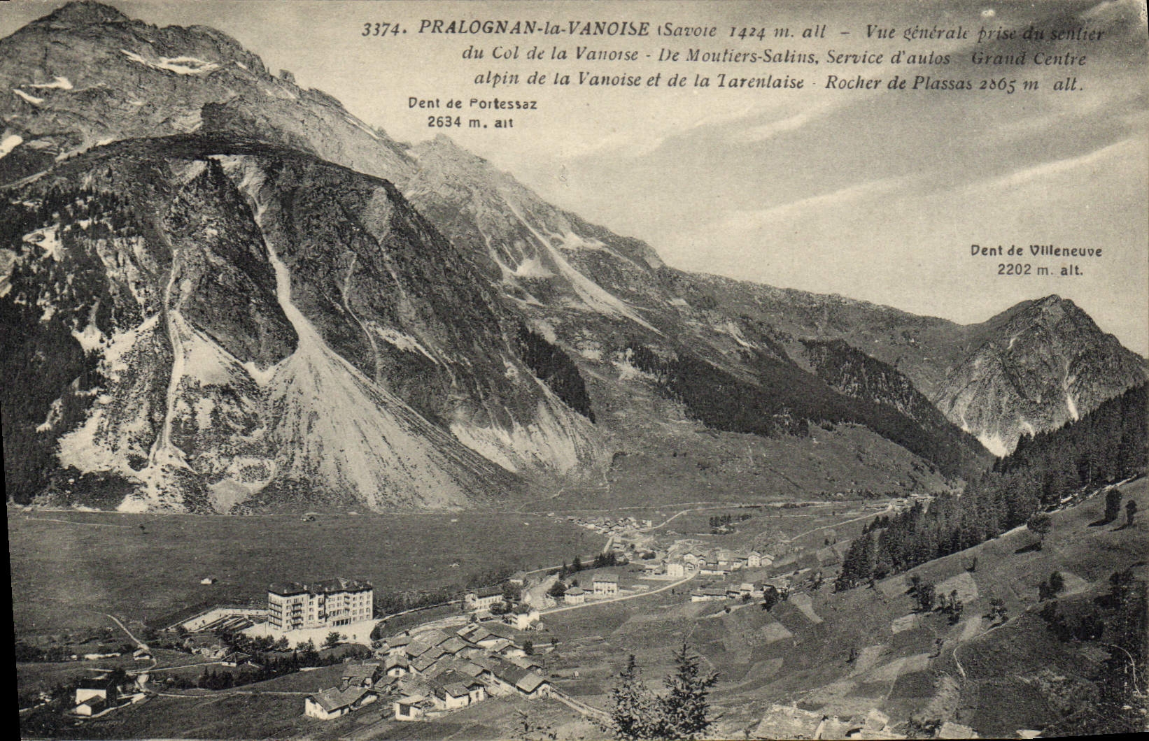 CPA Pralognan la Vanoise Savoie vue generale prise de sentier du Col de la Vanoise de Moutiers Salin