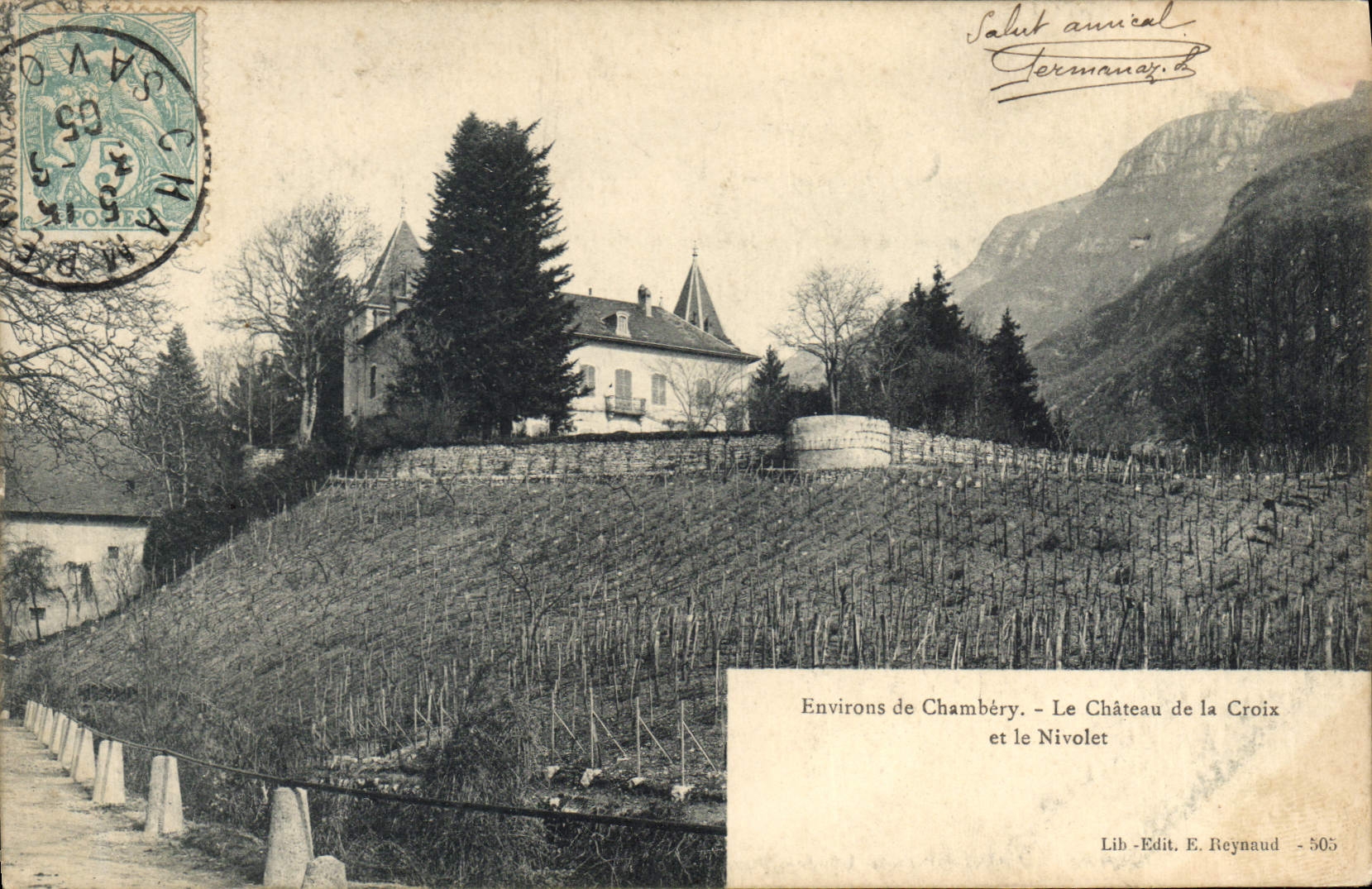 CPA Environs de Chambery le chateau de la Croix et le Nivolet 