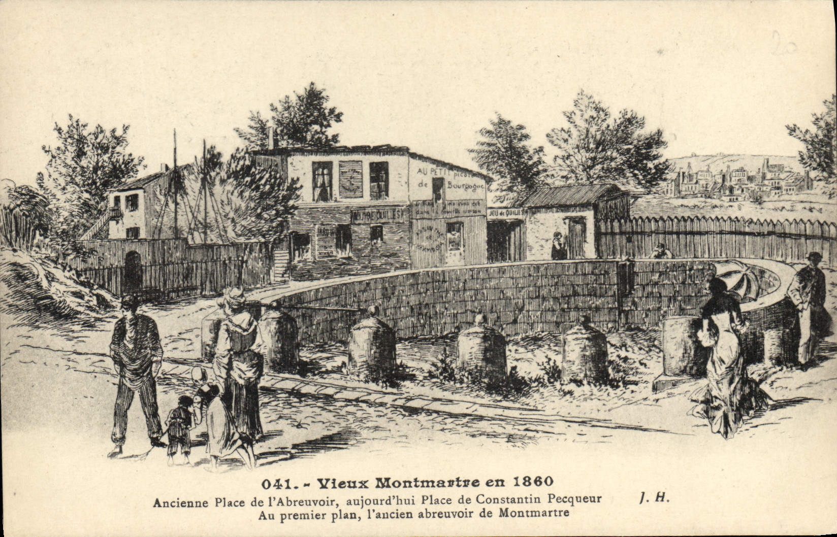 CPA Vieux Montmartre 1860 Ancienne Place de l'Abreuvoir