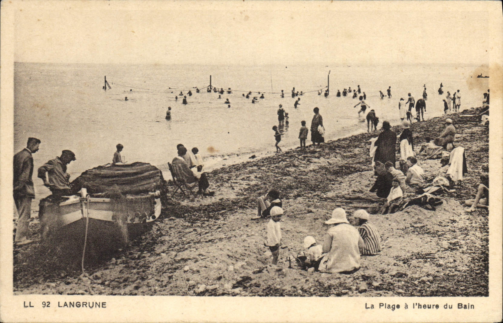 CPA Langrune La Plage a l'heure du Bain 