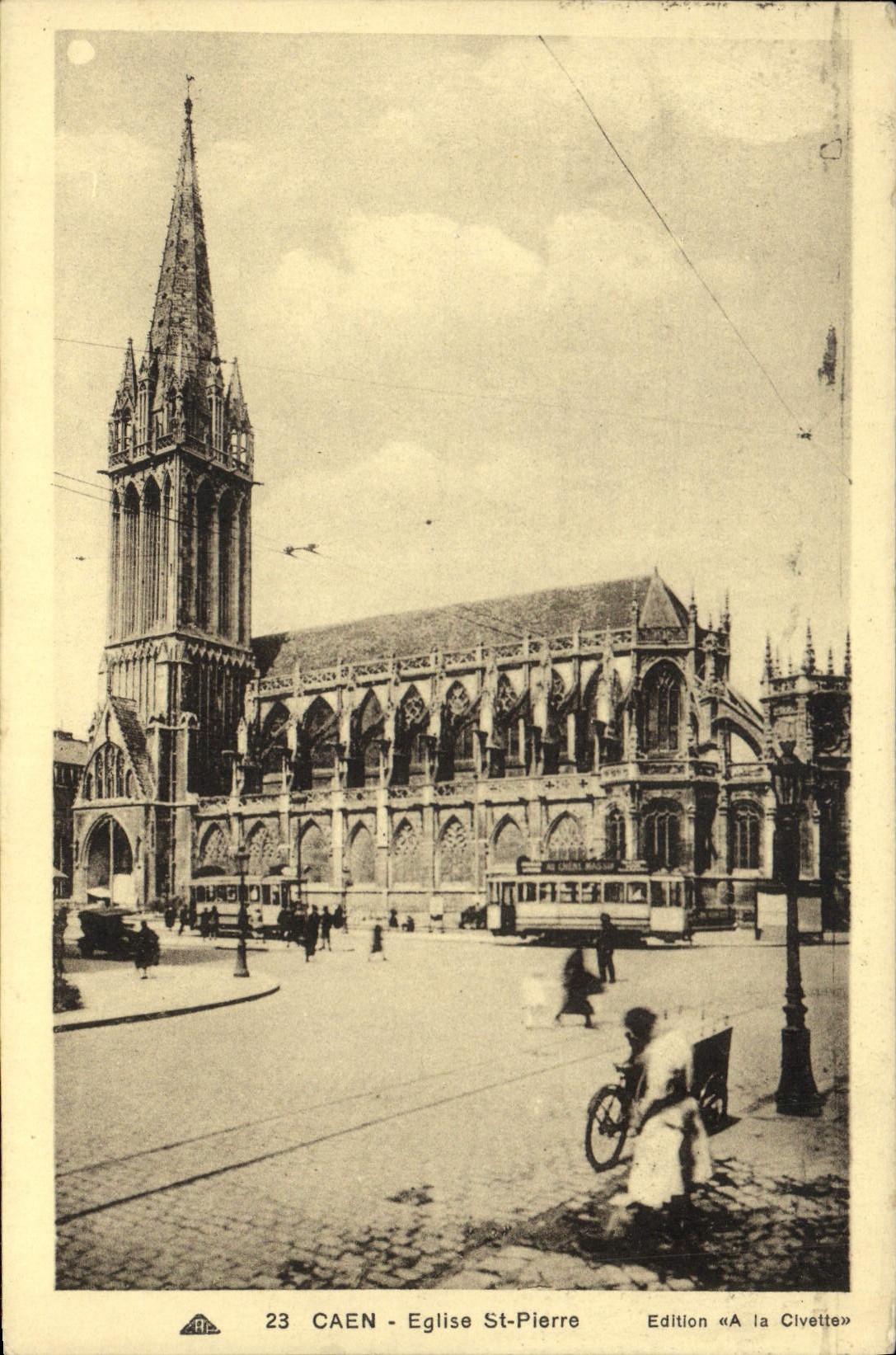 CPA Caen Eglise St Pierre 