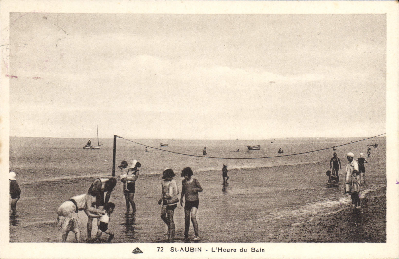 CPA St Aubin L'Heure du Bain 