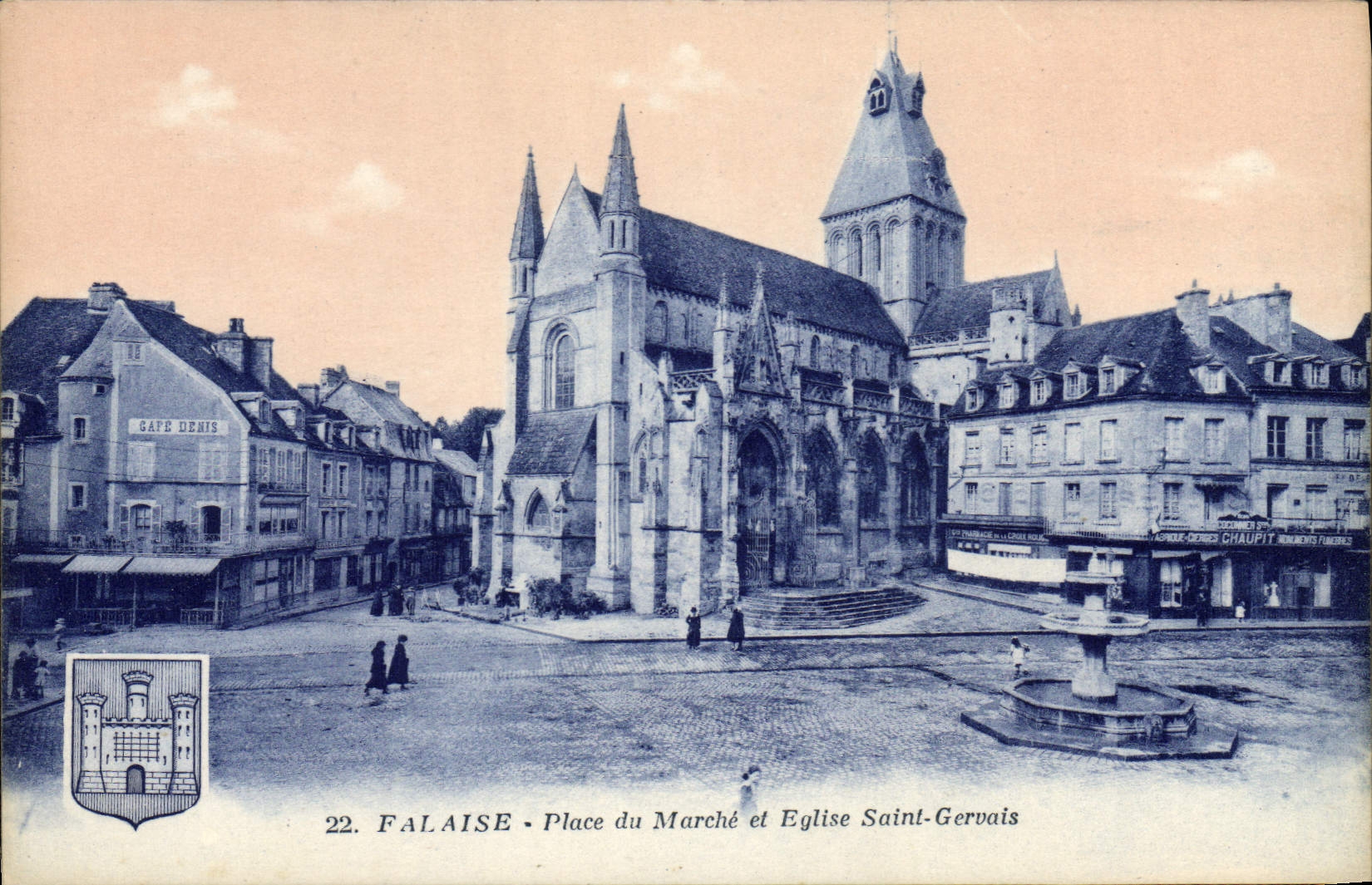 CPA Falaise Place du Marche et Eglise St Gervais