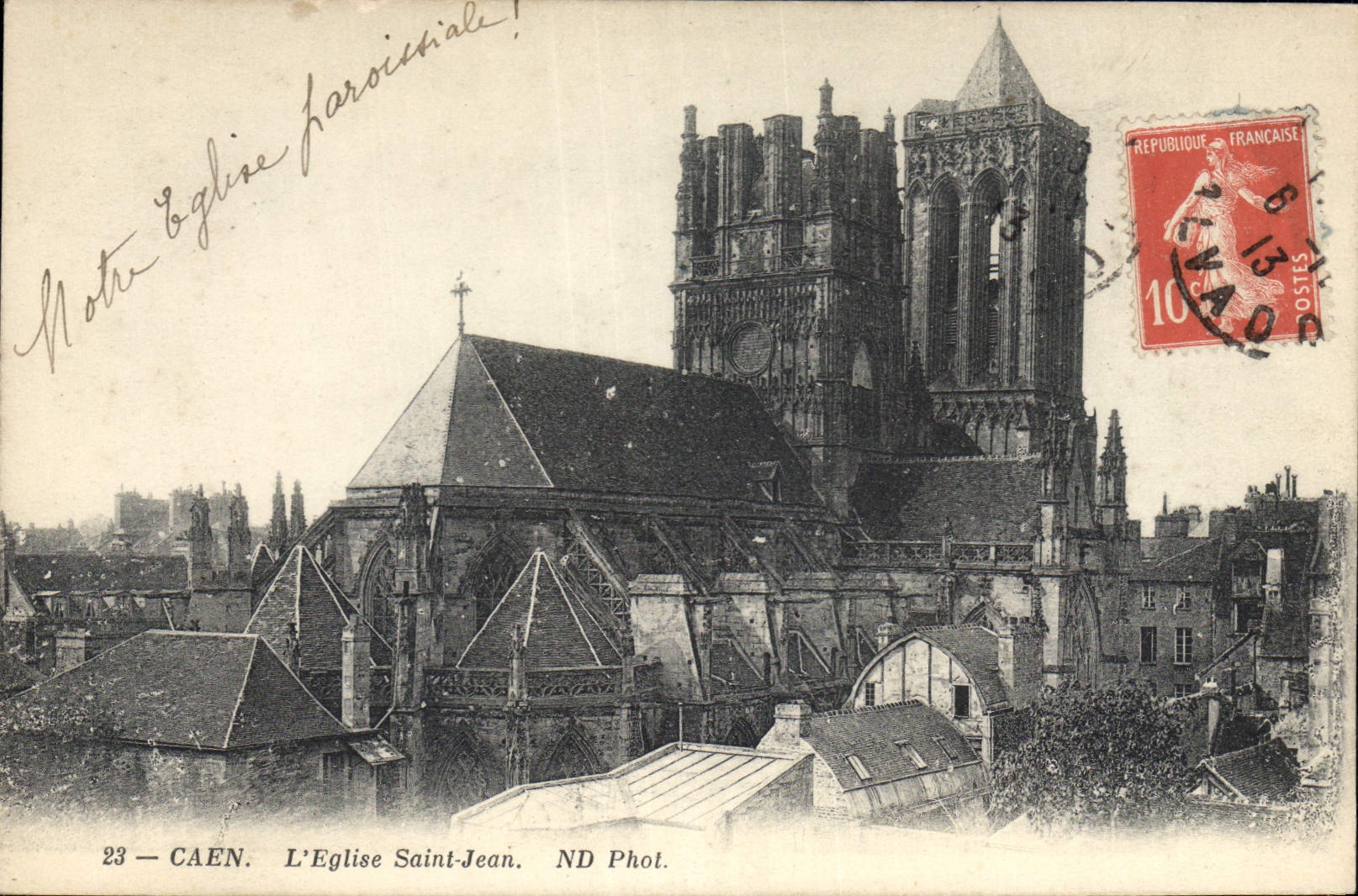 CPA Caen L'Eglise St Jean 