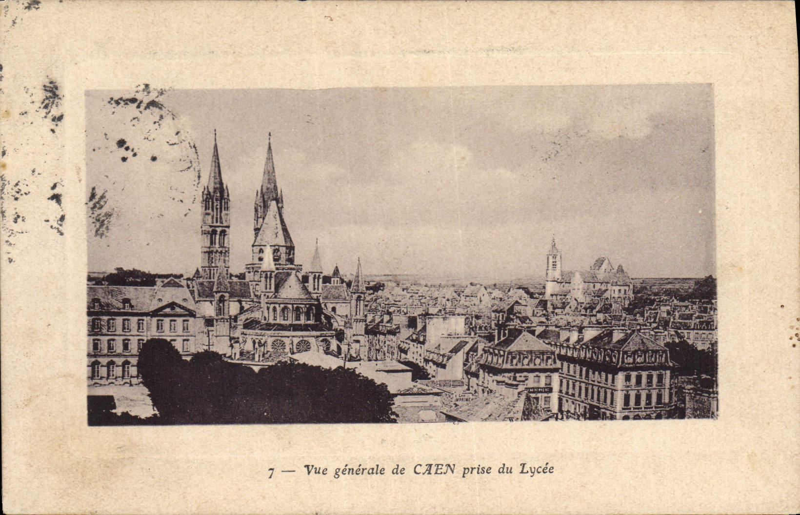 CPA Vue generale de Caen prise du Lycee 
