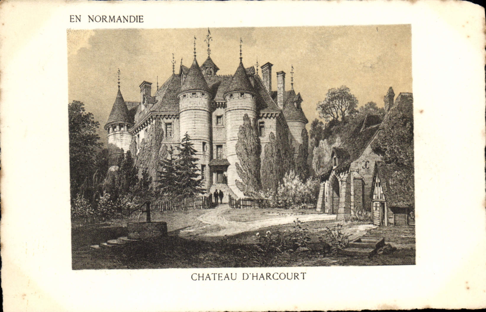 CPA En Normandie chateau d'Harcourt 