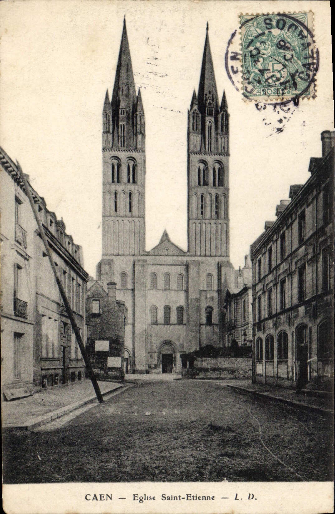 CPA Caen eglise Saint Etienne 