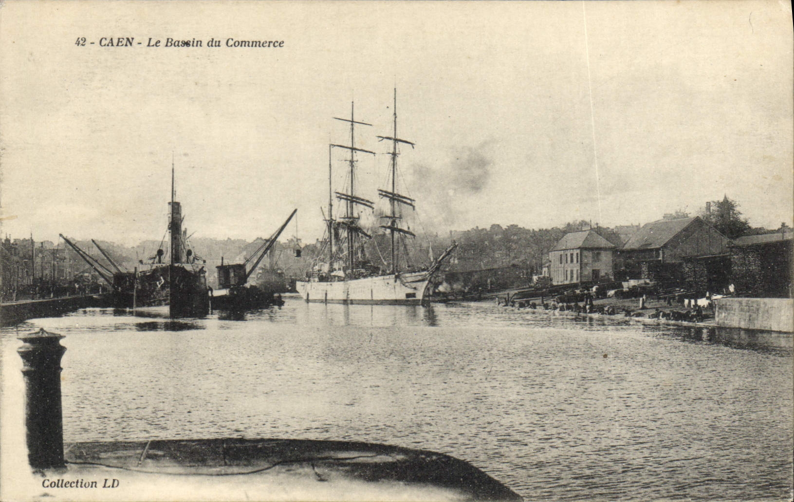 CPA Caen le Bassin du Commerce 