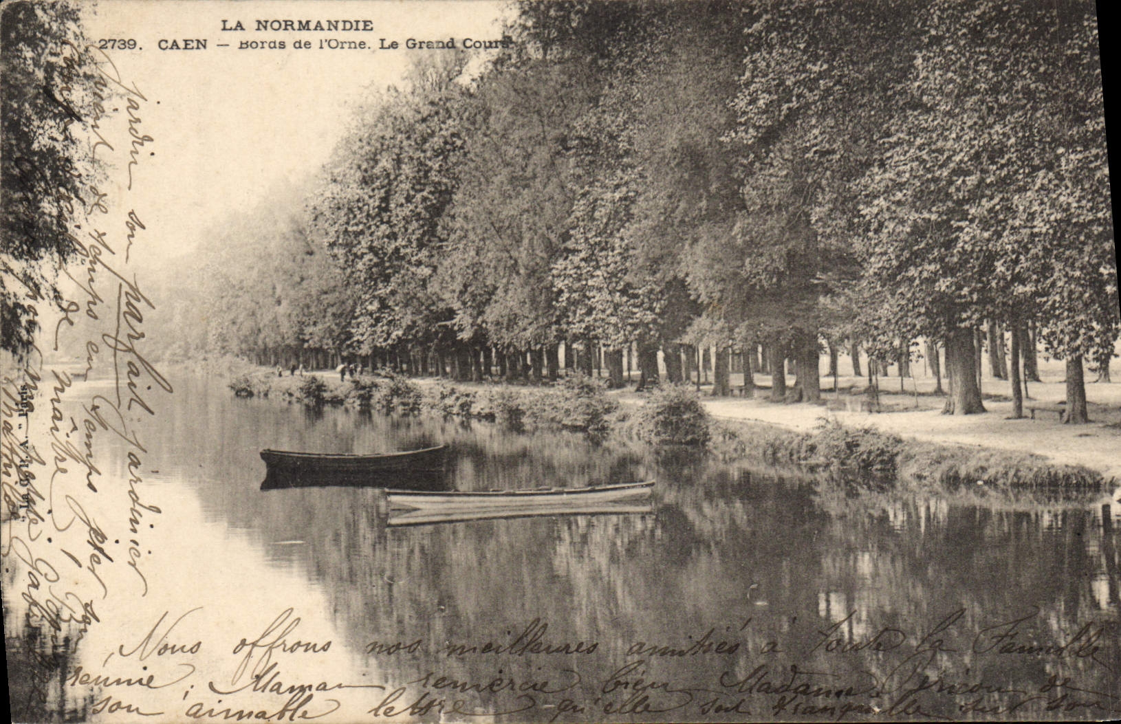 CPA La Normandie Caen Boras de l'Orne le grand cours 