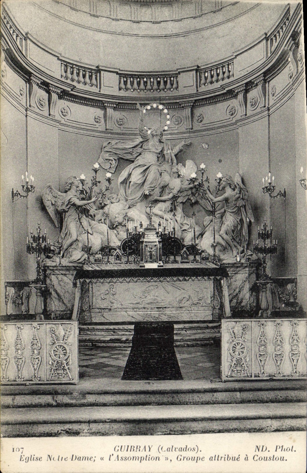 CPA Cuibray Calvados eglise Notre Dame l'Assomption Groupe Attribue a Coustou 